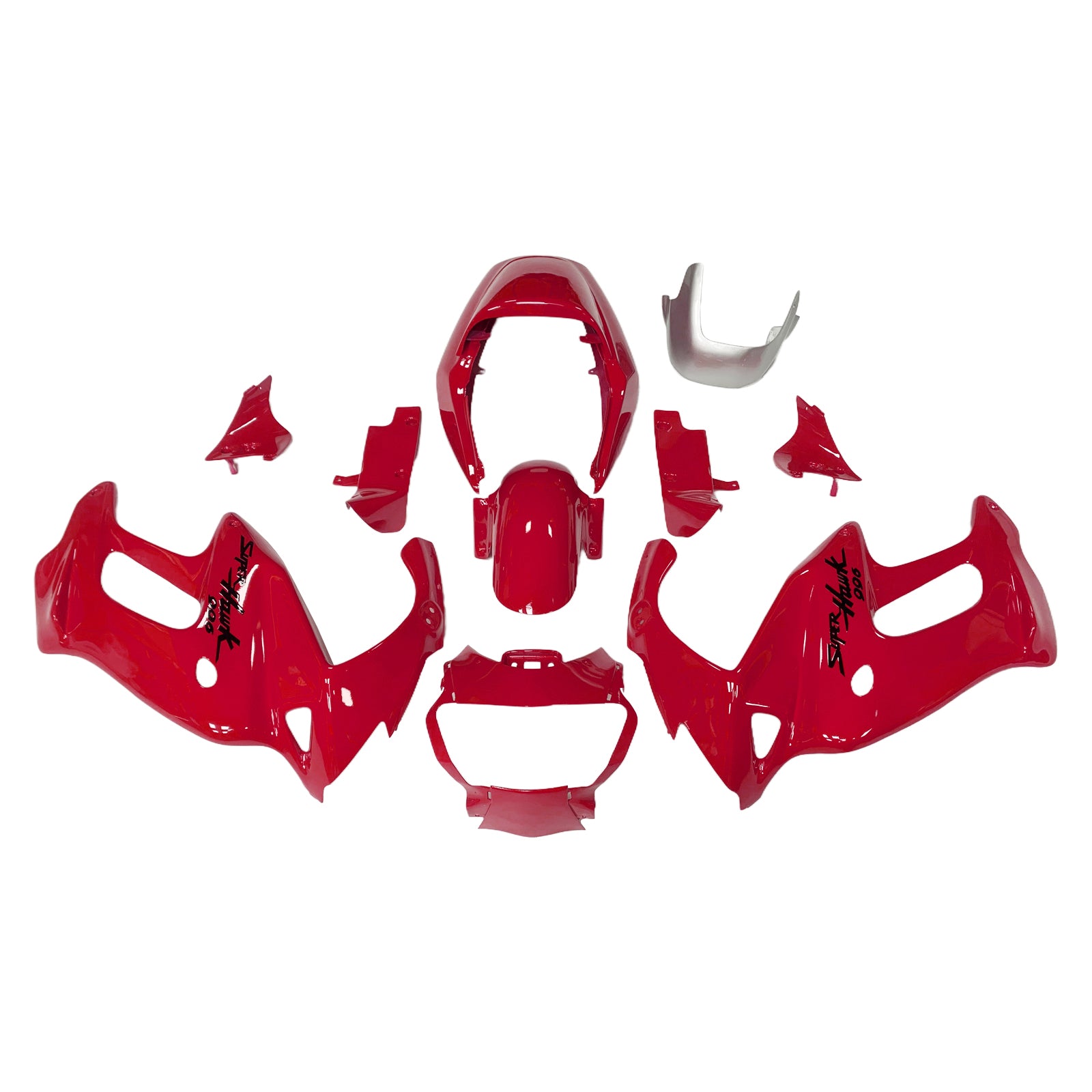 Amotopart 1997-2005 VTR1000F Honda Red with Black Logo Fairing Kit