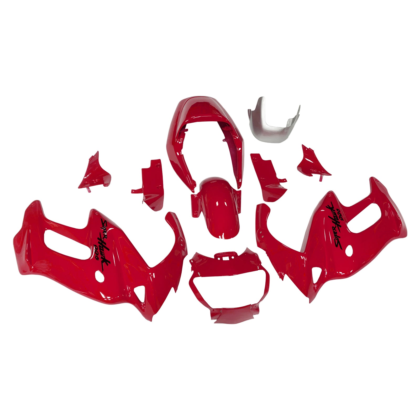 Amotopart 1997-2005 VTR1000F Honda Red with Black Logo Fairing Kit