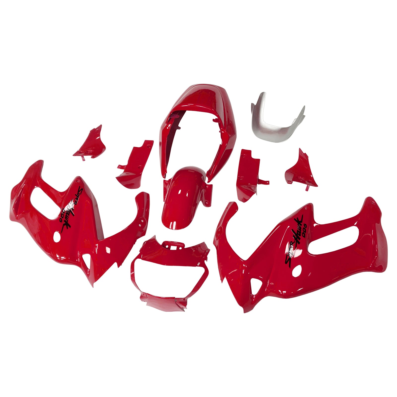Amotopart 1997-2005 VTR1000F Honda Red with Black Logo Fairing Kit