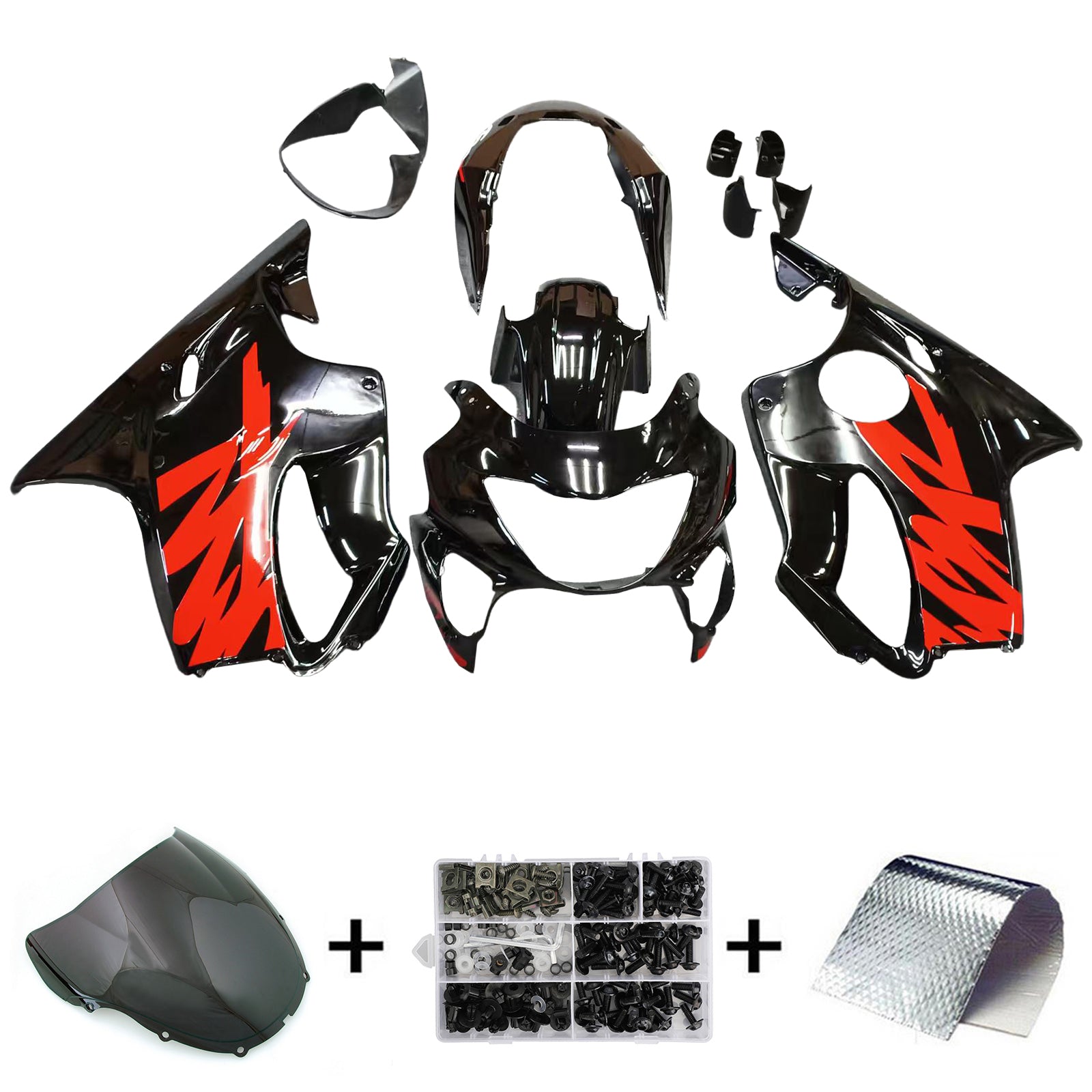 Amotopart Honda CBR600F4 1999-2000 Black Style 2 Fairing Kit