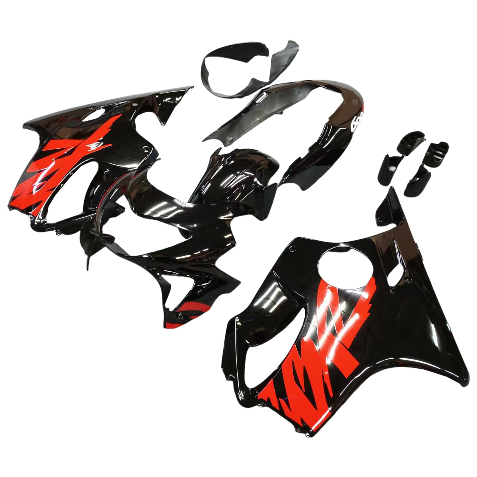 Amotopart Honda CBR600F4 1999-2000 Red & Black Style 2 Fairing Kit