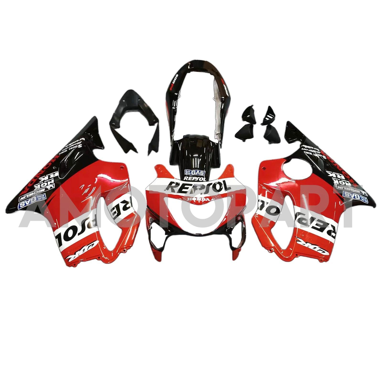 Amotopart Honda CBR600F4 1999-2000 Red&Orange Repjol Fairing Kit