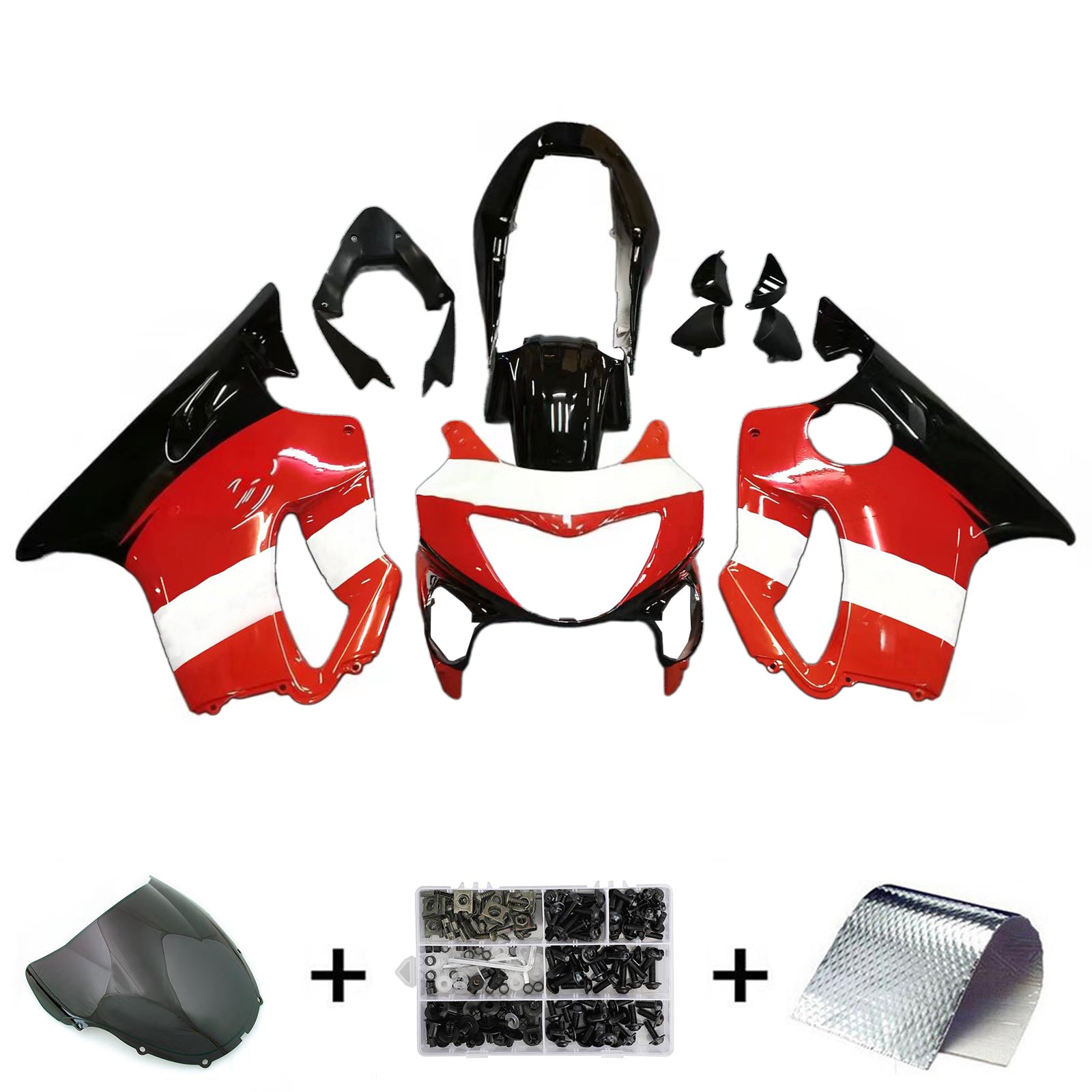 Amotopart Honda CBR600F4 1999-2000 Red&Orange Repjol Fairing Kit