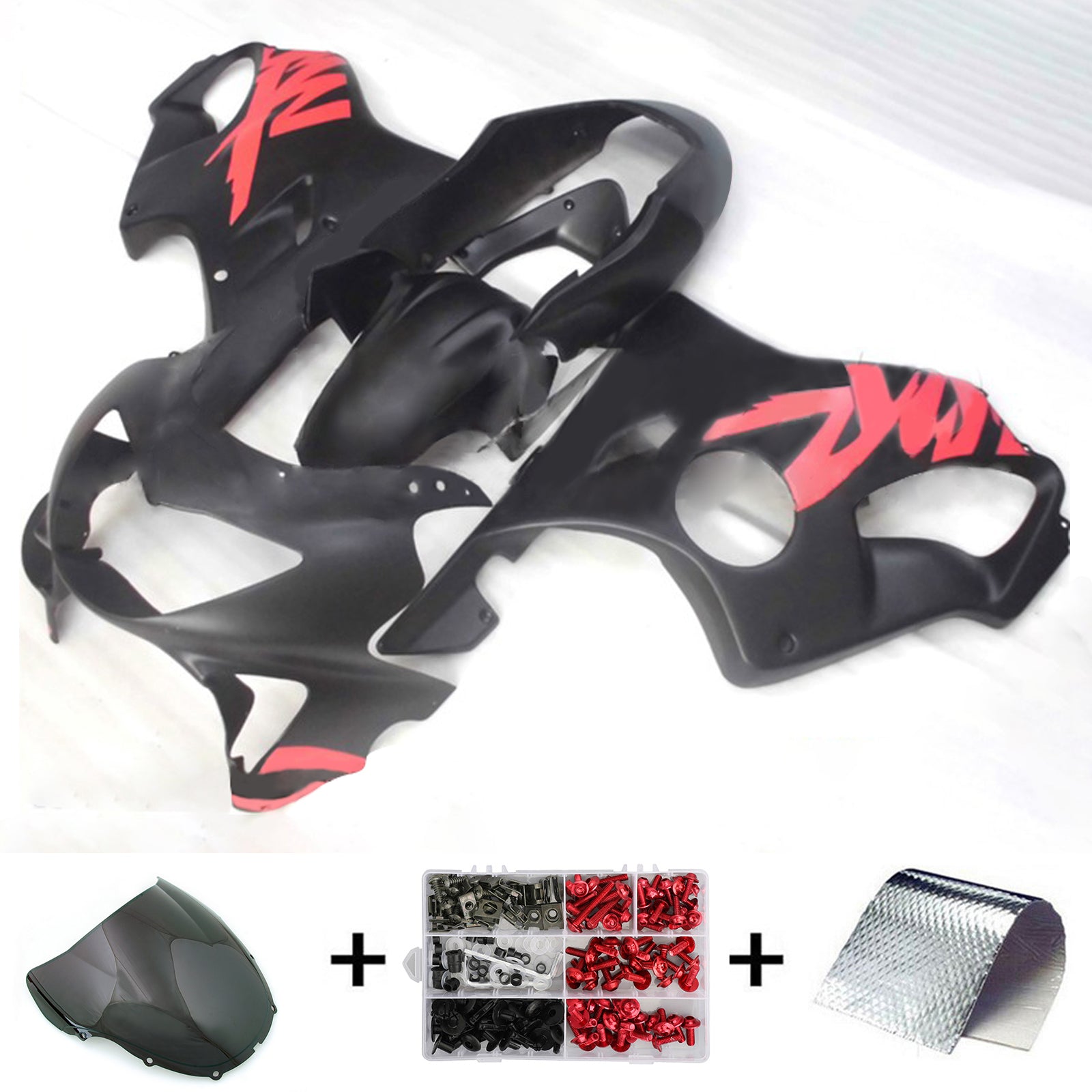 Amotopart 1999-2000 CBR600 F4 Honda Matte Black&Red Fairing Kit