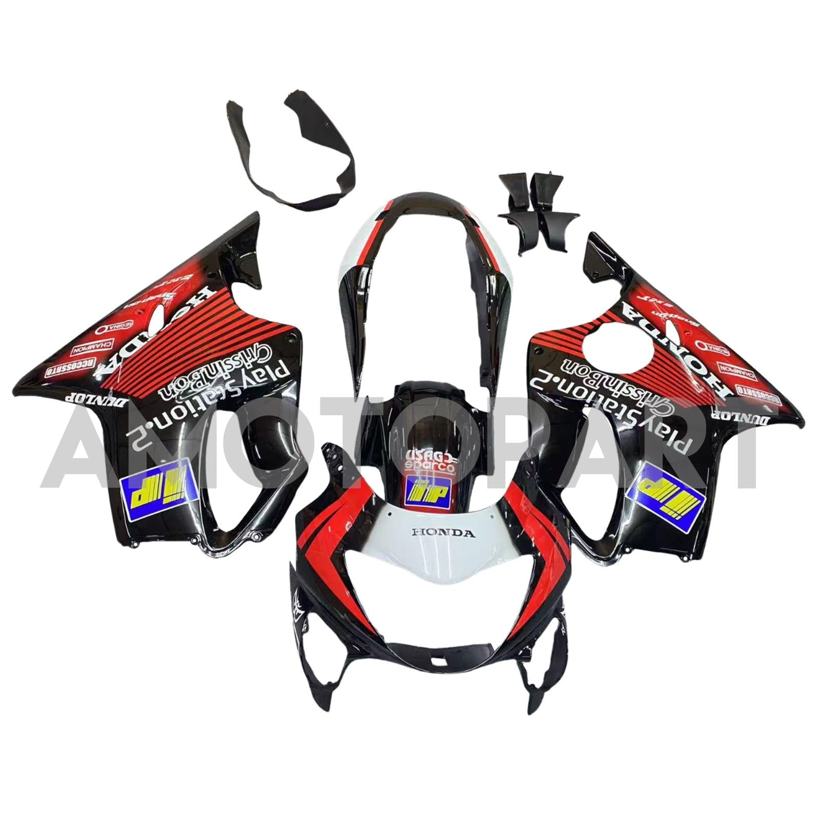 Amotopart 1999-2000 CBR600 F4 Honda Red&Orange Fairing Kit