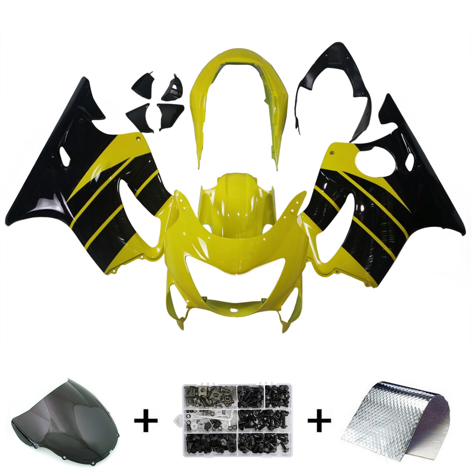 Amotopart 1999-2000 CBR600 F4 Honda Yellow&Black Fairing Kit