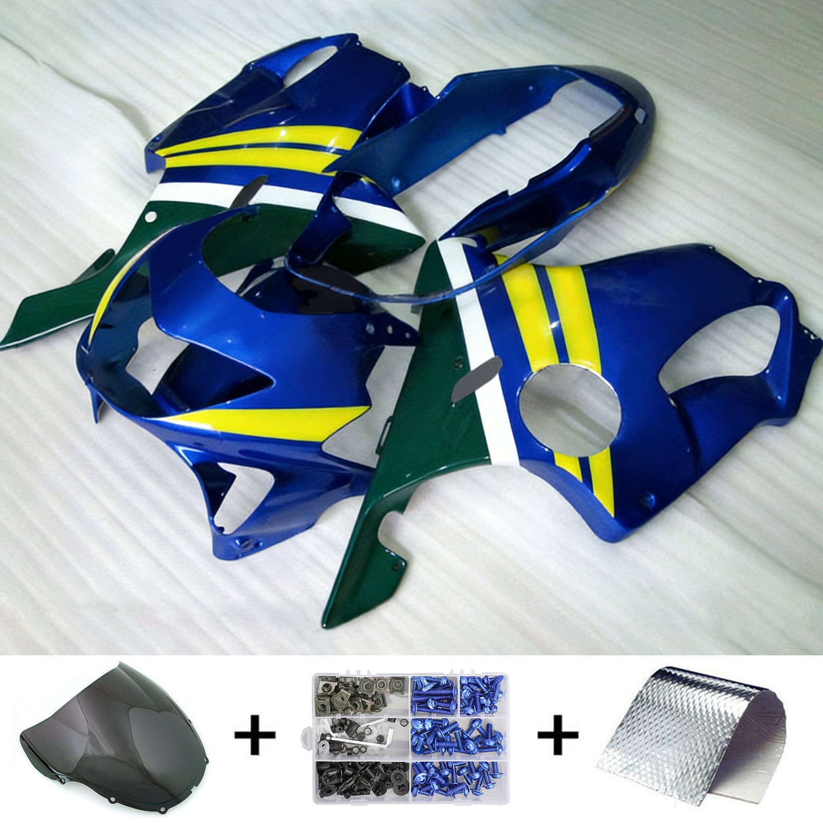Amotopart 1999-2000 CBR600 F4 Honda Kit carena giallo e blu