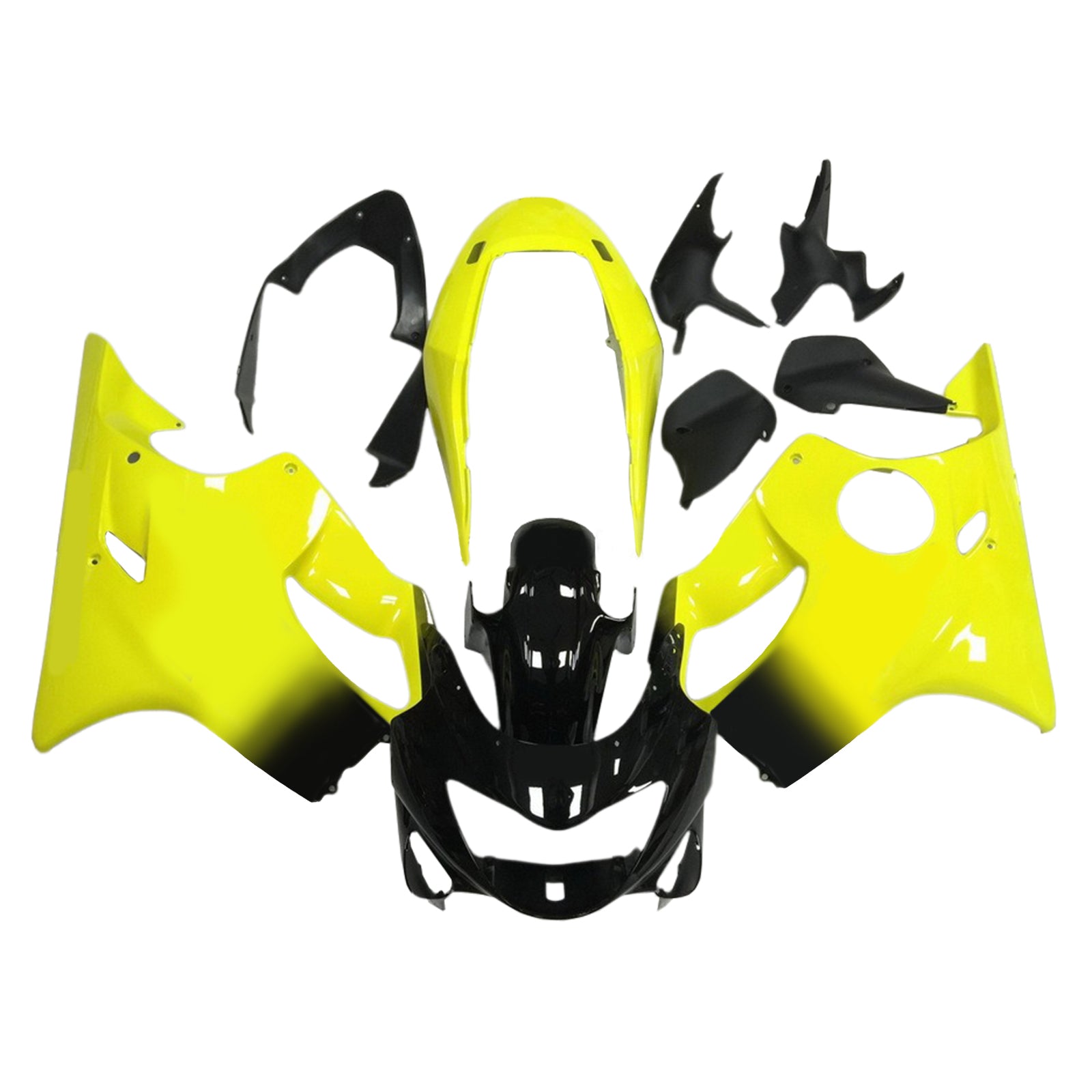 Amotopart 1999-2000 Honda CBR600 F4  Glossy Yellow Black Fairing Kit
