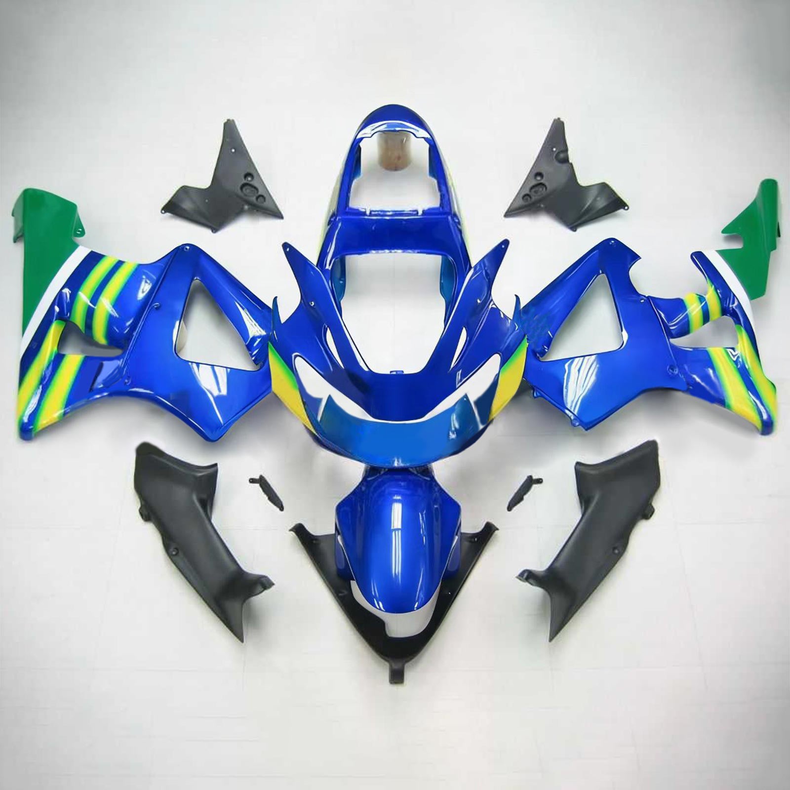 Cupolino verde Amotopart per Honda CBR929RR 2000-2001&BKit mostro blu