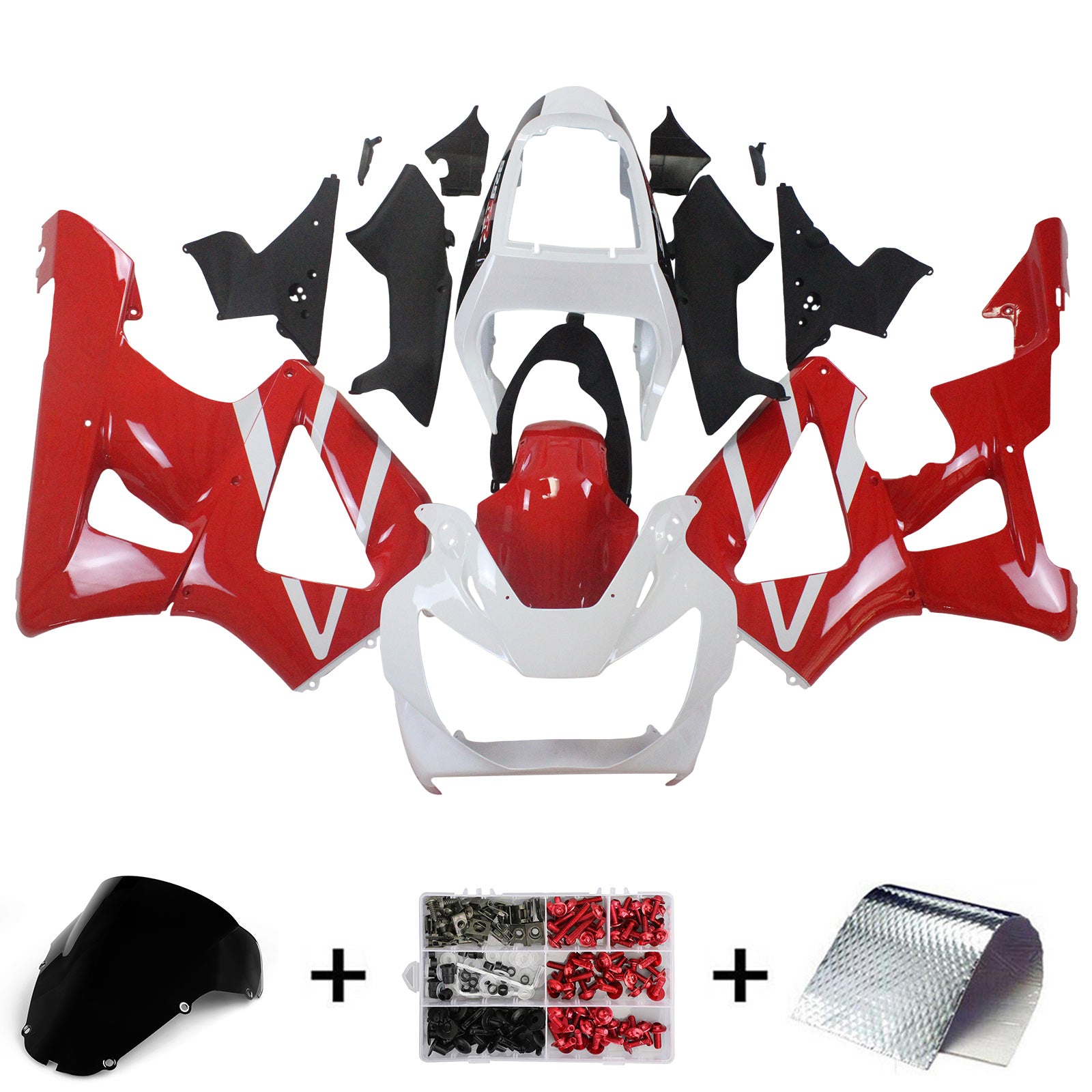 Amotopart 2000-2001 Honda CBR929RR Kit de carénage rouge et blanc