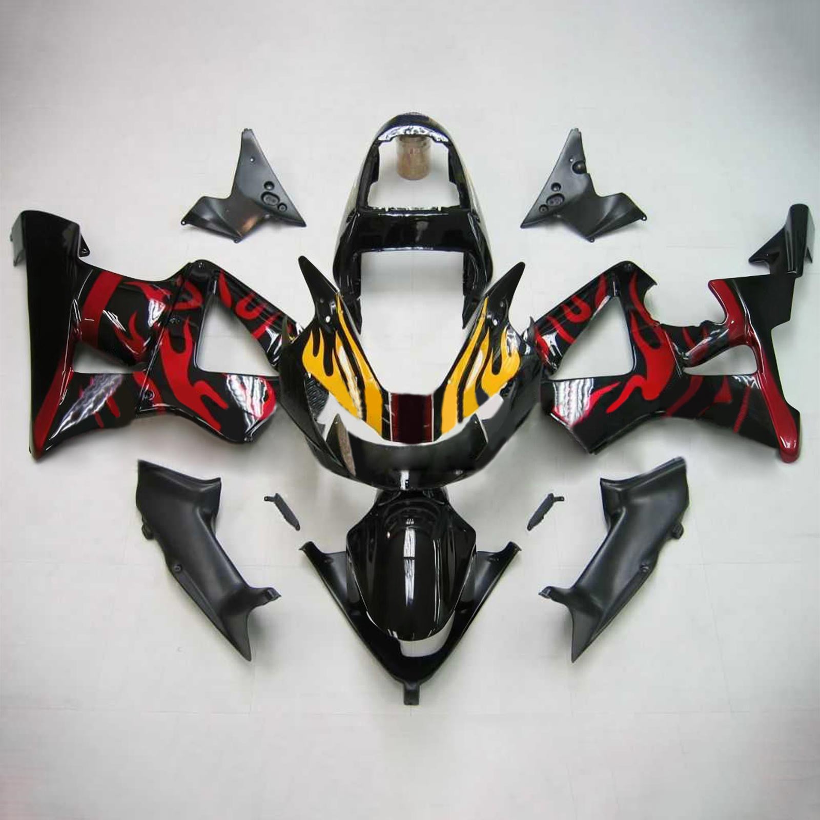 Cupolino rosso Amotopart per Honda CBR929RR 2000-2001&YKit squalo giallo