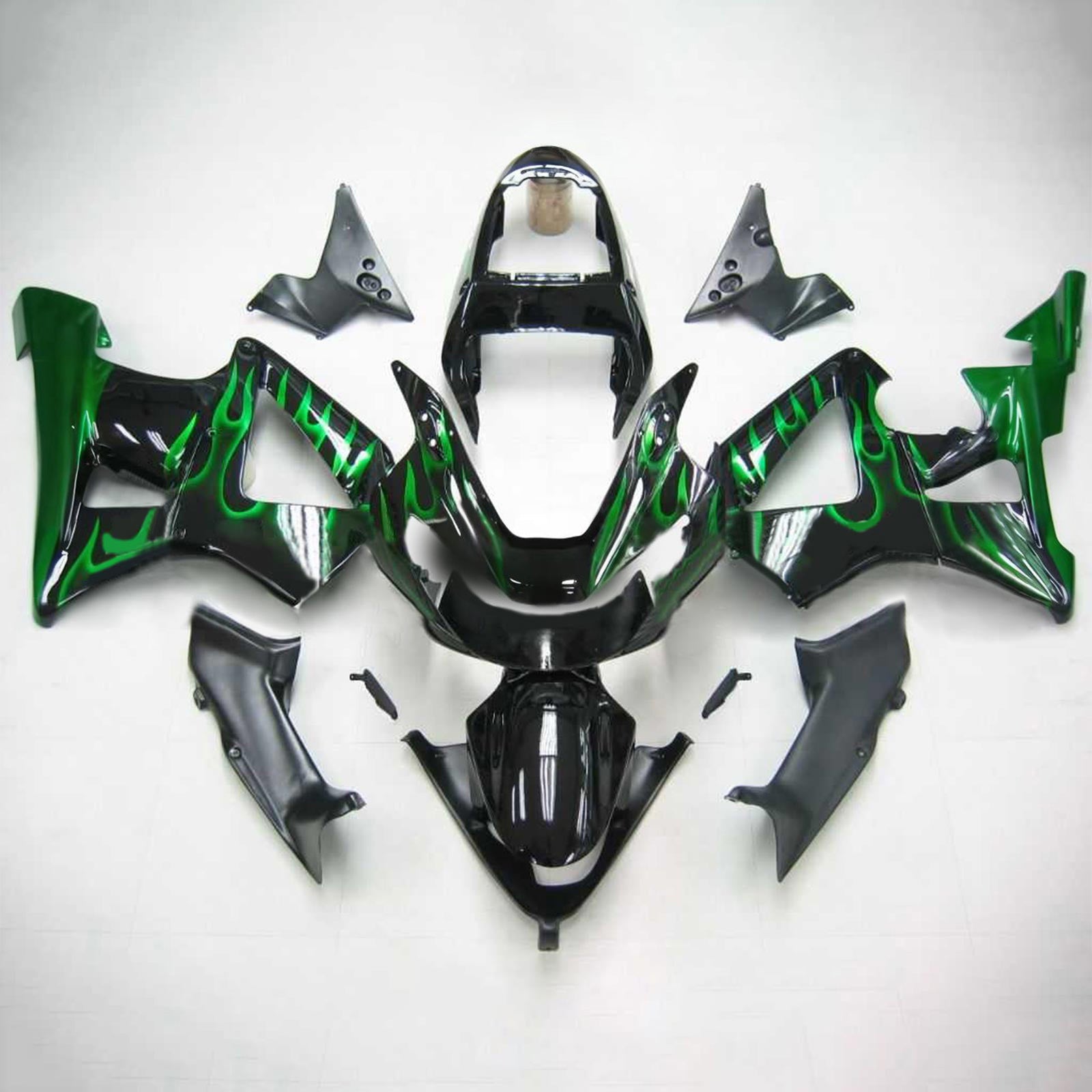 Cupolino nero Amotopart per Honda CBR929RR 2000-2001&GKit per il fuoco verde