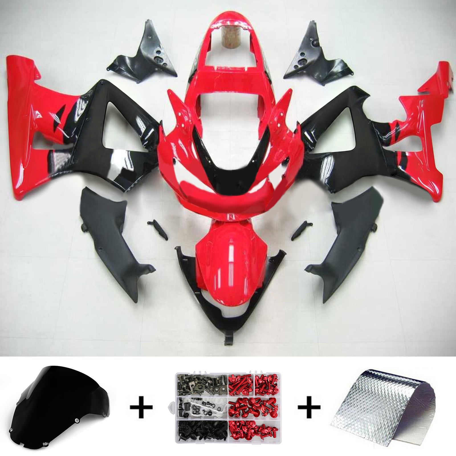 Cupolino rosso Amotopart per Honda CBR929RR 2000-2001&BKit Black Style3