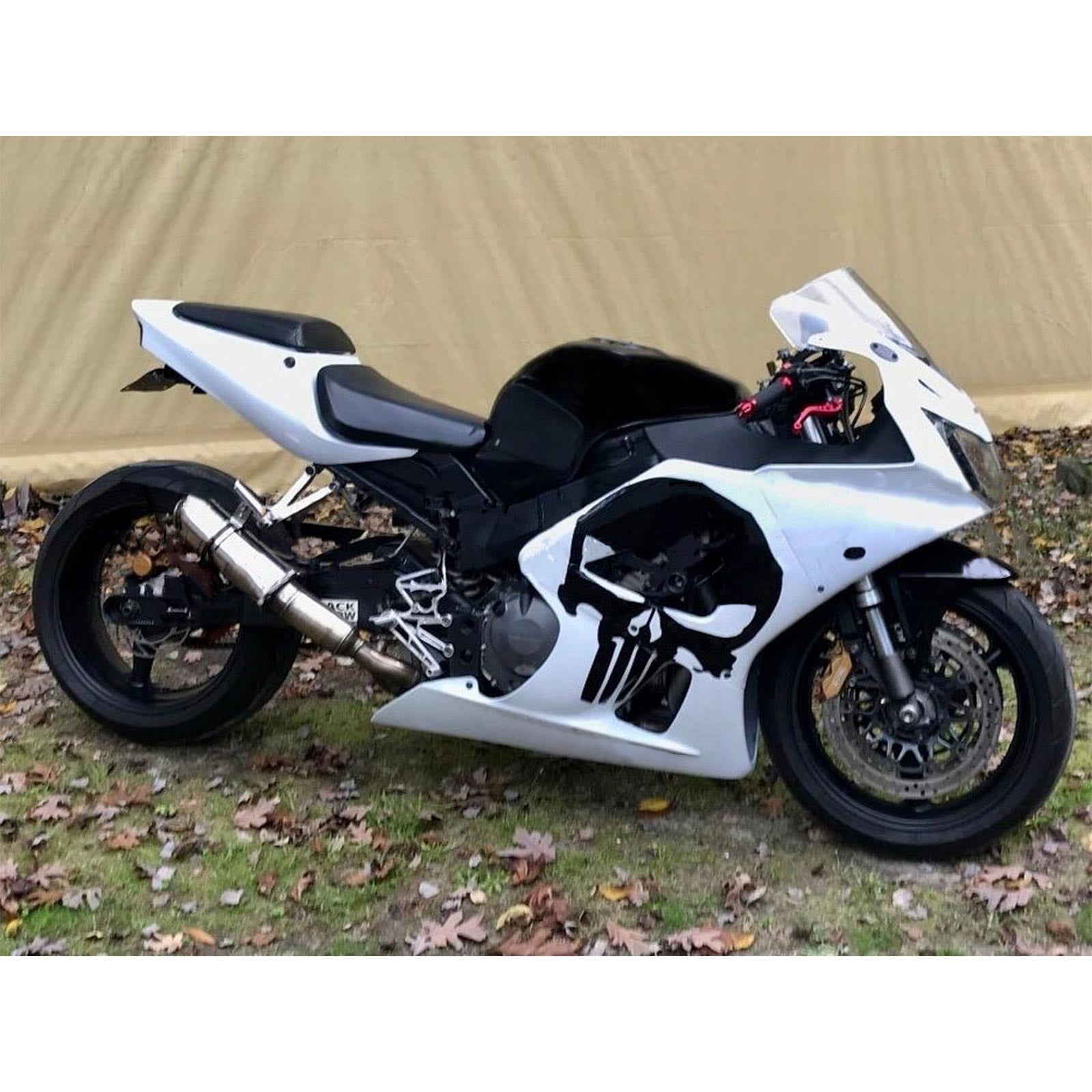 Amotopart 2000-2001 Honda CBR929RR Fairing White Skull Kit