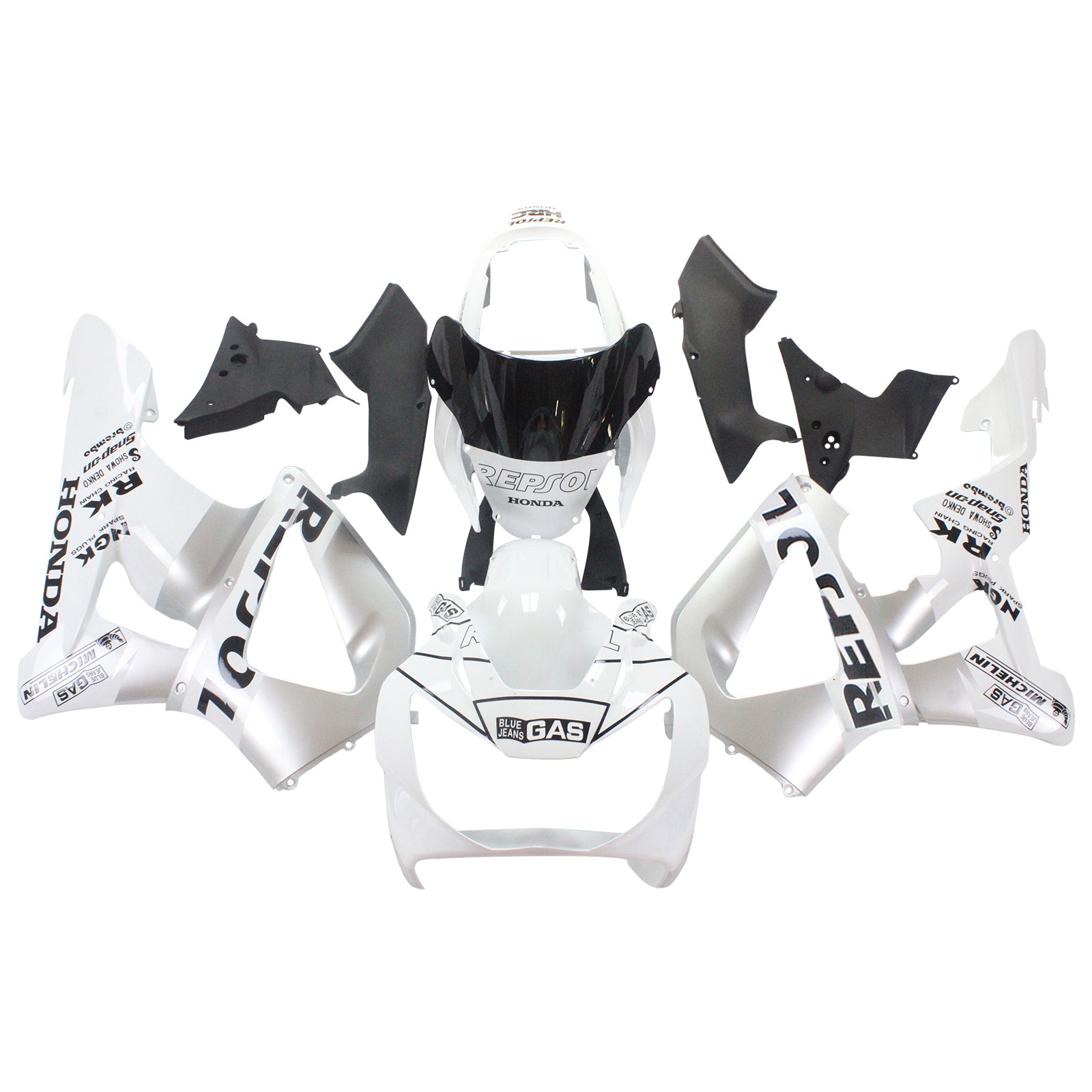 Amotopart 2000-2001 Honda CBR929RR Kit Repsol carenado blanco y negro