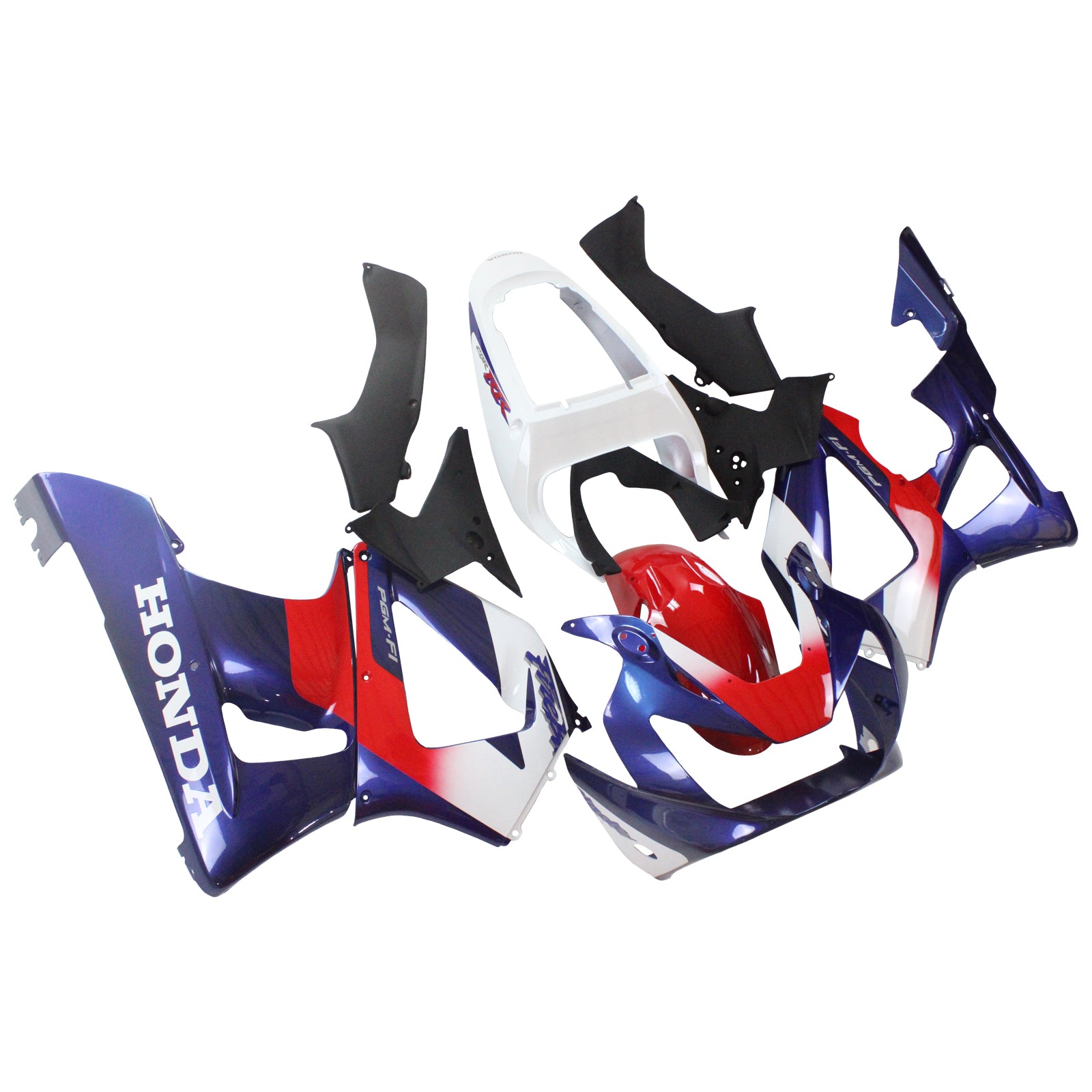 Amotopart 2000-2001 Honda CBR929RR Kit de carénage bleu et rouge Style2