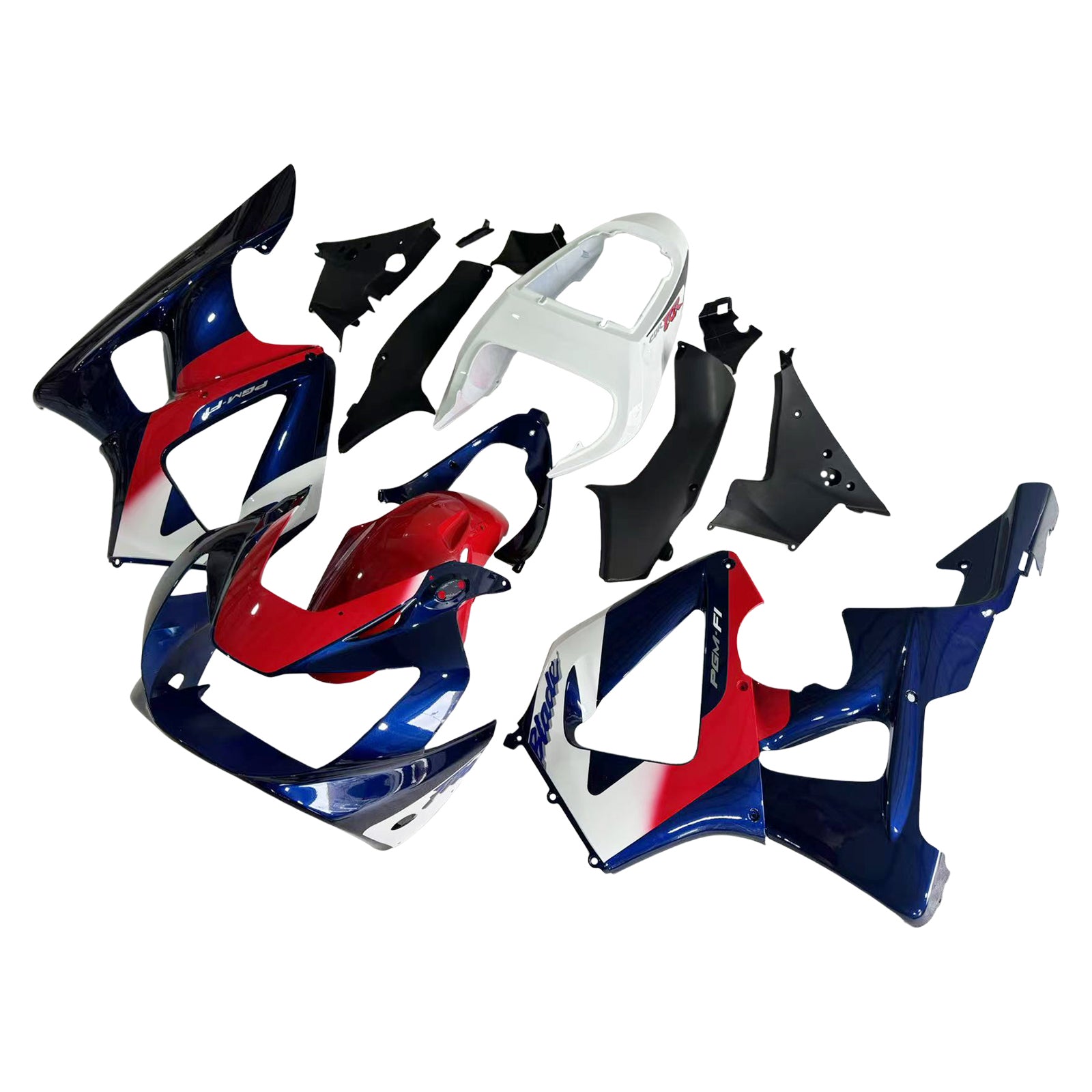 Amotopart 2000-2001 CBR929RR Honda Rouge&BKit de carénage bleu