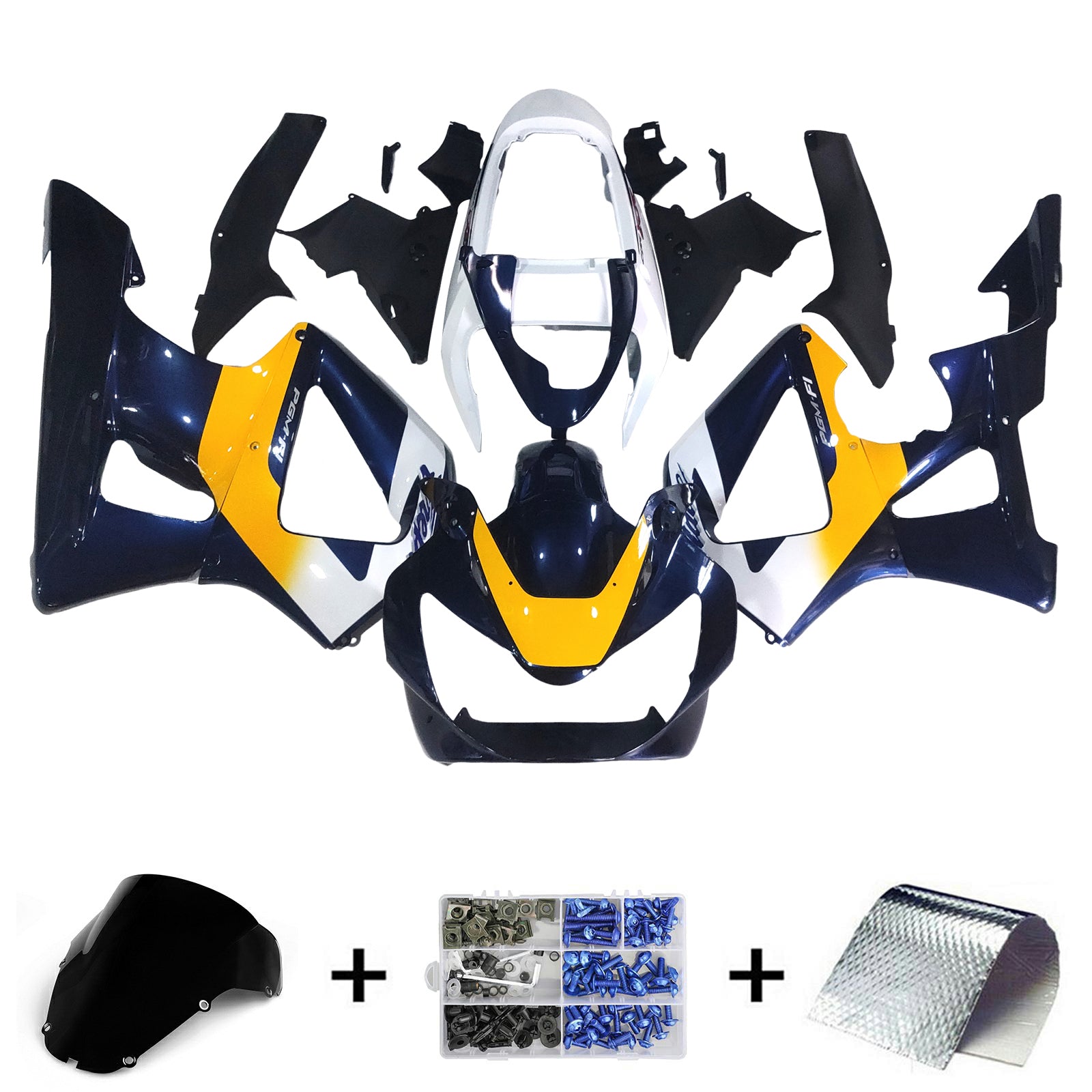 Amotopart 2000-2001 CBR929RR Honda Yellow&Blue Fairing Kit