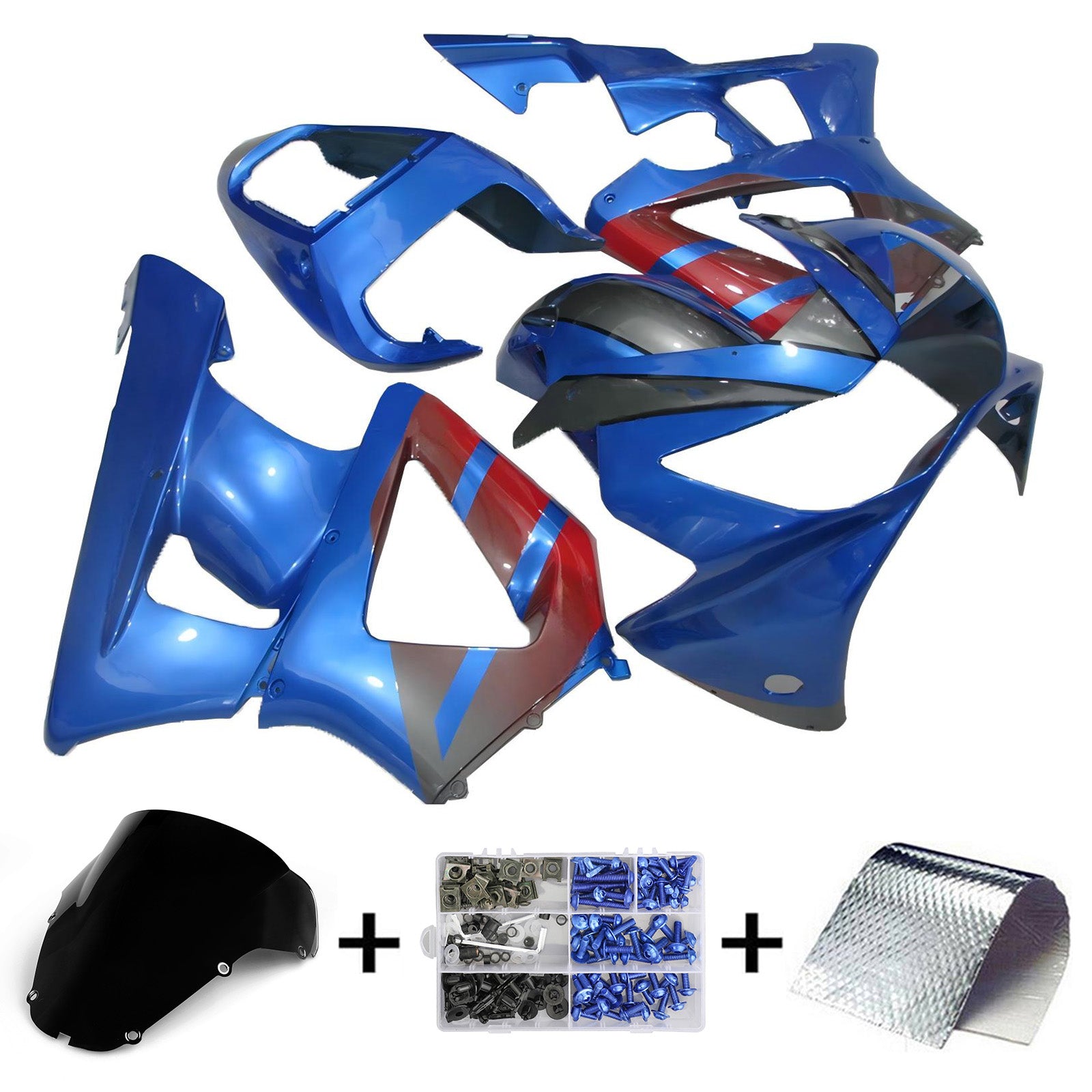 Amotopart 2000-2001 Honda CBR929RR Blue Red Black &Logo Fairing Kit