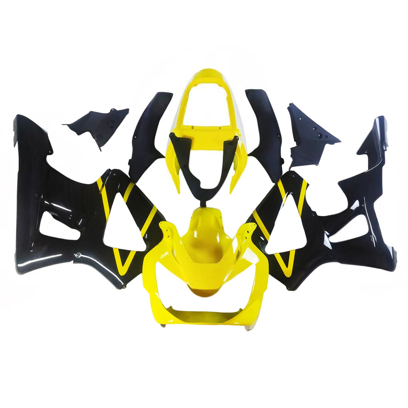 Amotopart 2000-2001 Honda CBR929RR Black Yellow &Logo Fairing Kit