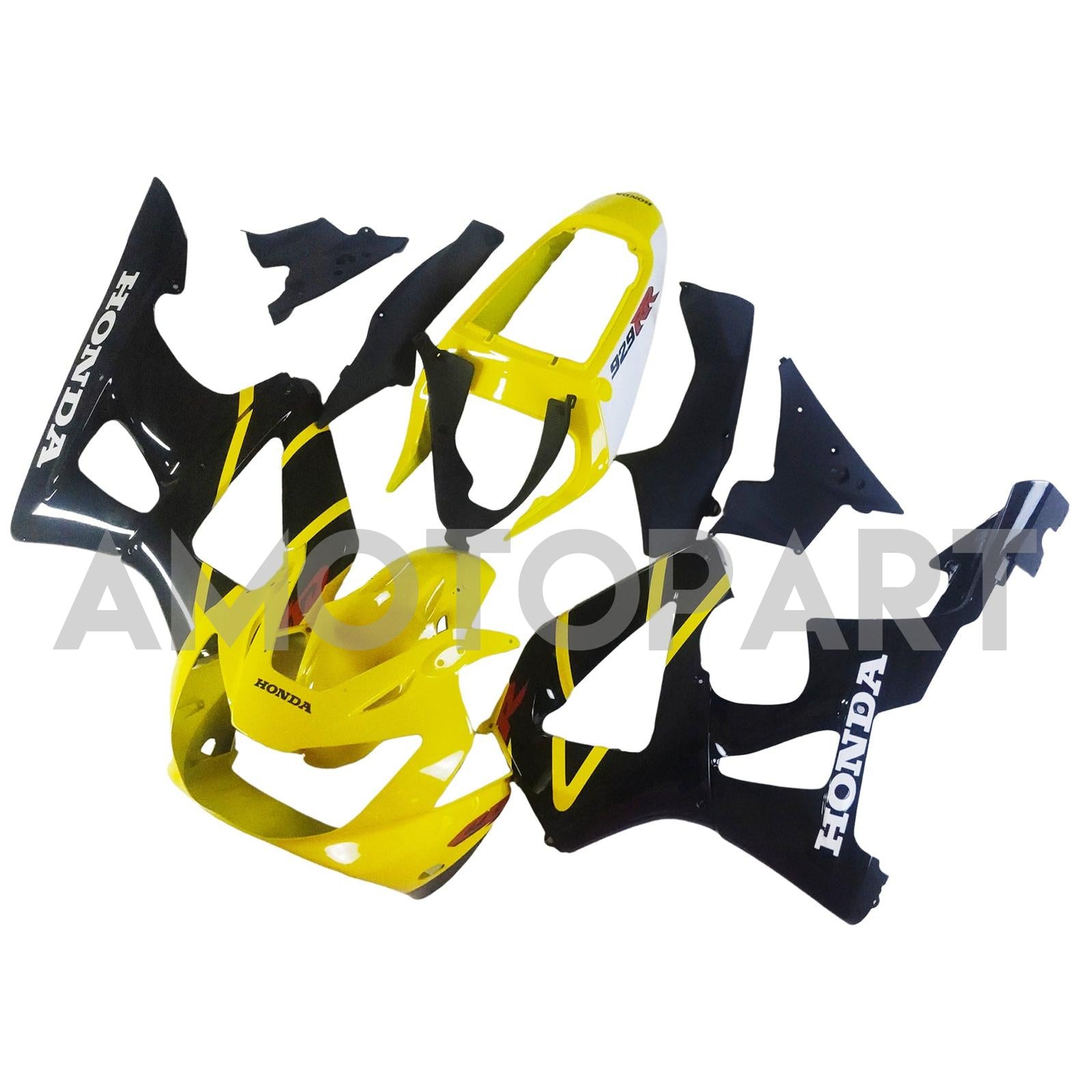 Amotopart 2000-2001 Honda CBR929RR Black Yellow &Logo Fairing Kit