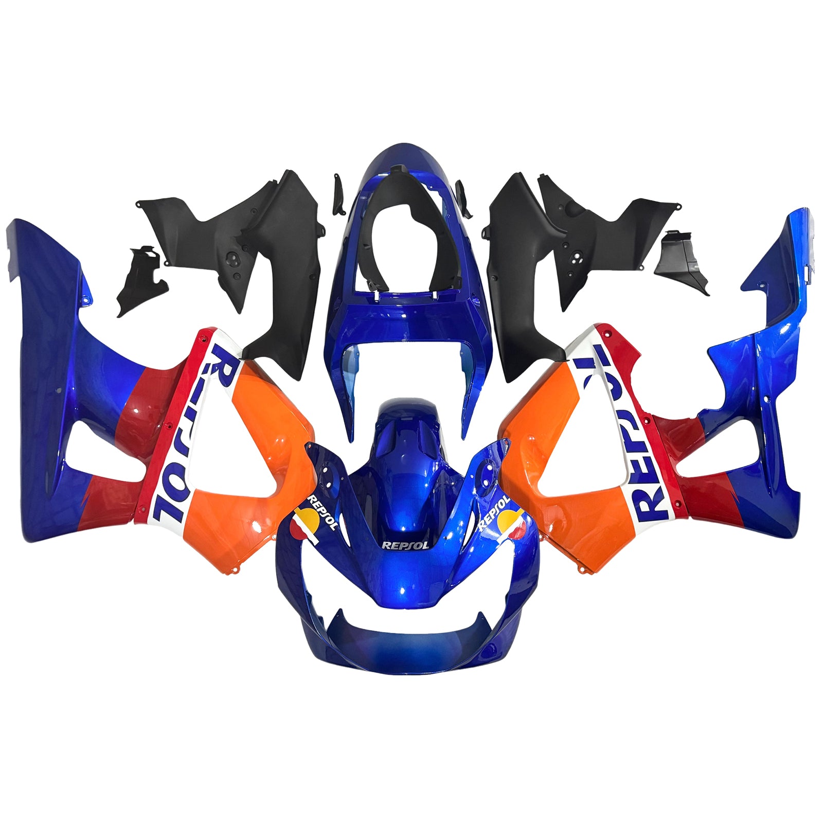 Amotopart 2000–2001 Honda CBR929RR Blau Orange Verkleidungsset