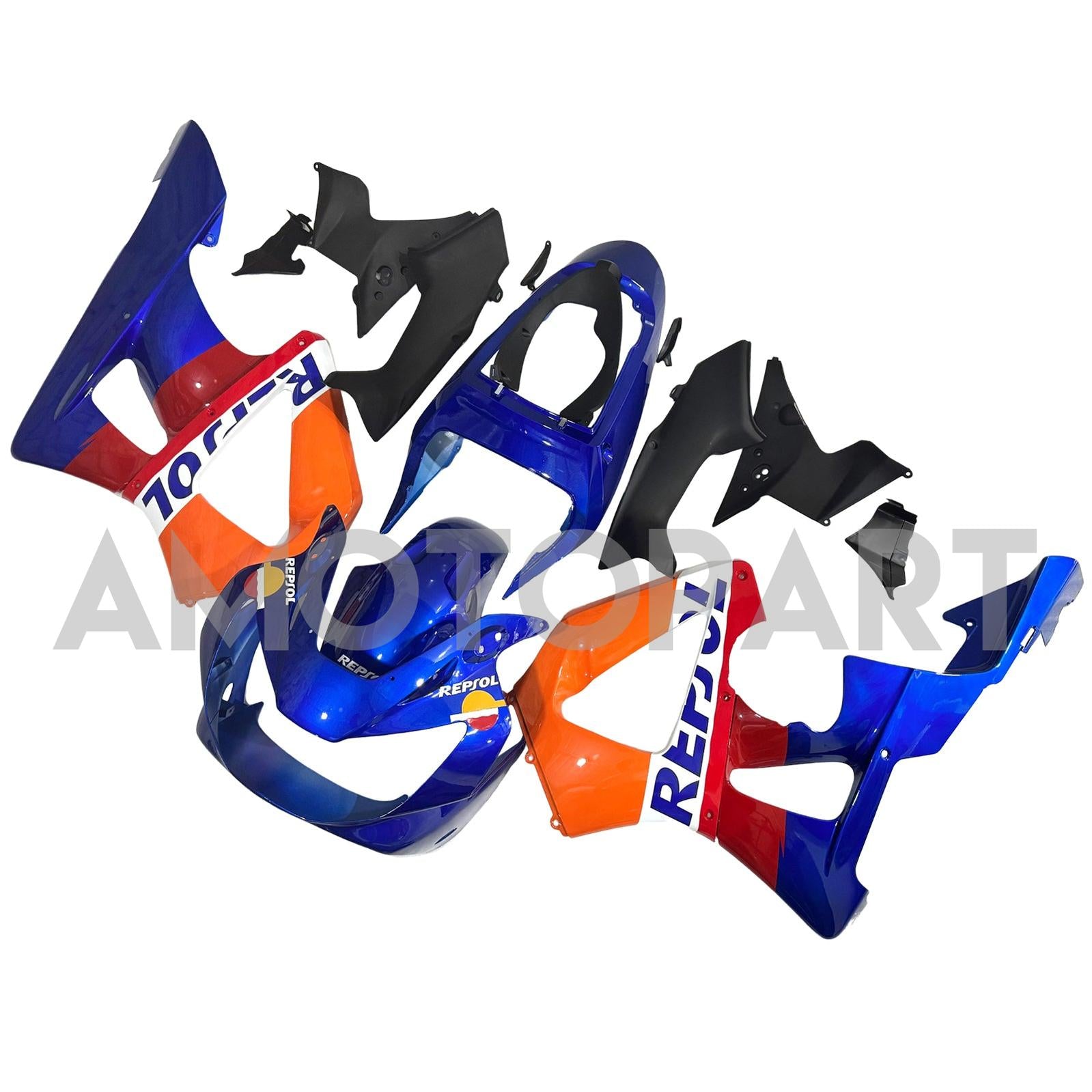 Amotopart 2000-2001 Honda CBR929RR Blue Orange Fairing Kit