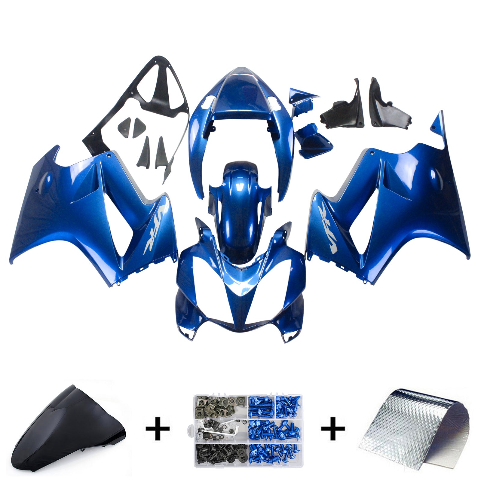 Amotopart 2002–2013 Honda VFR800 glänzend blaues Verkleidungsset