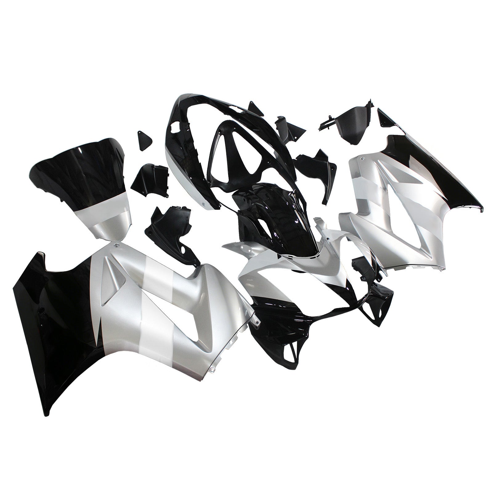 Amotopart 2002-2012 Honda VFR800 Sliver&Black Fairing KIt