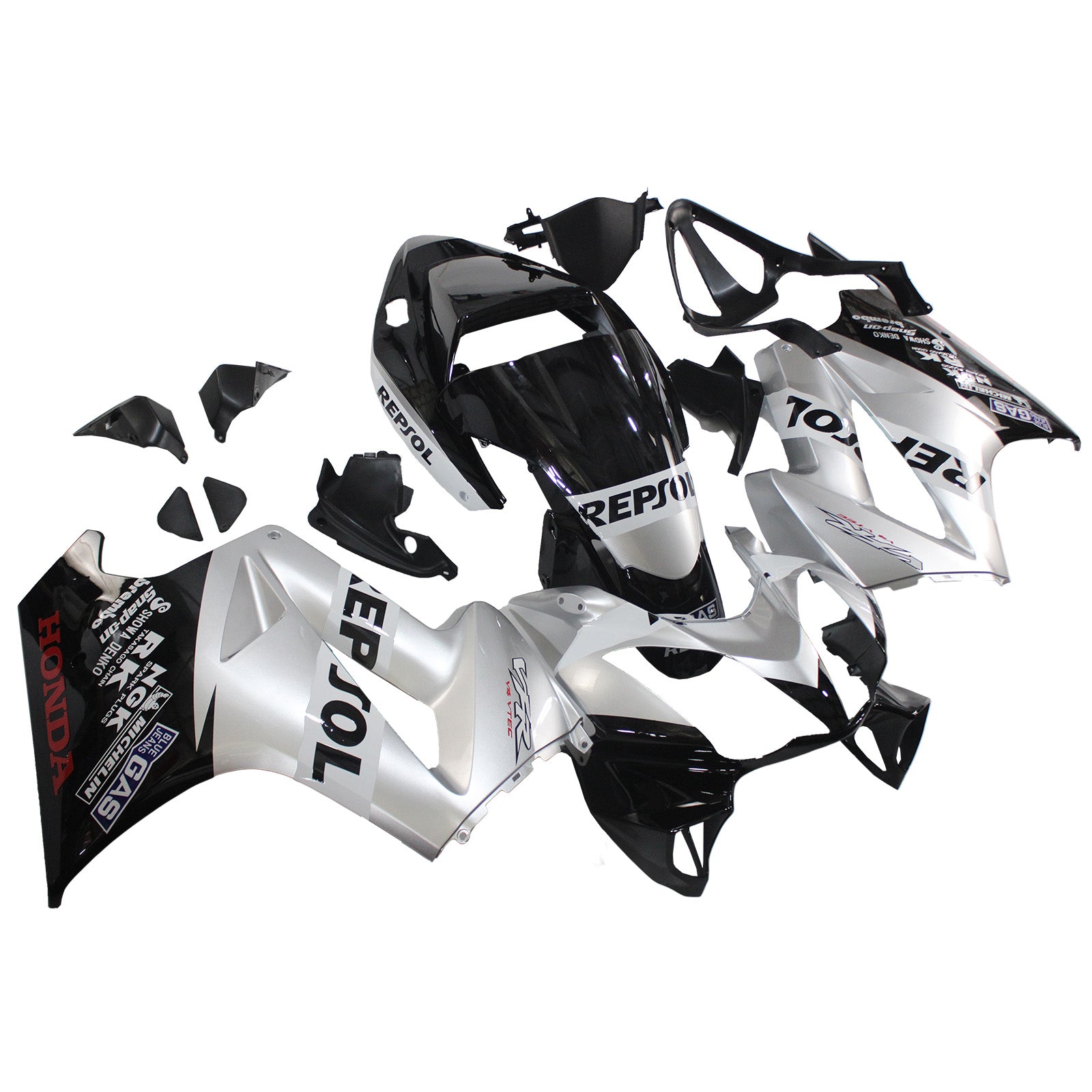 Amotopart 2002-2013 Honda VFR800 Sliver&Black Fairing KIt