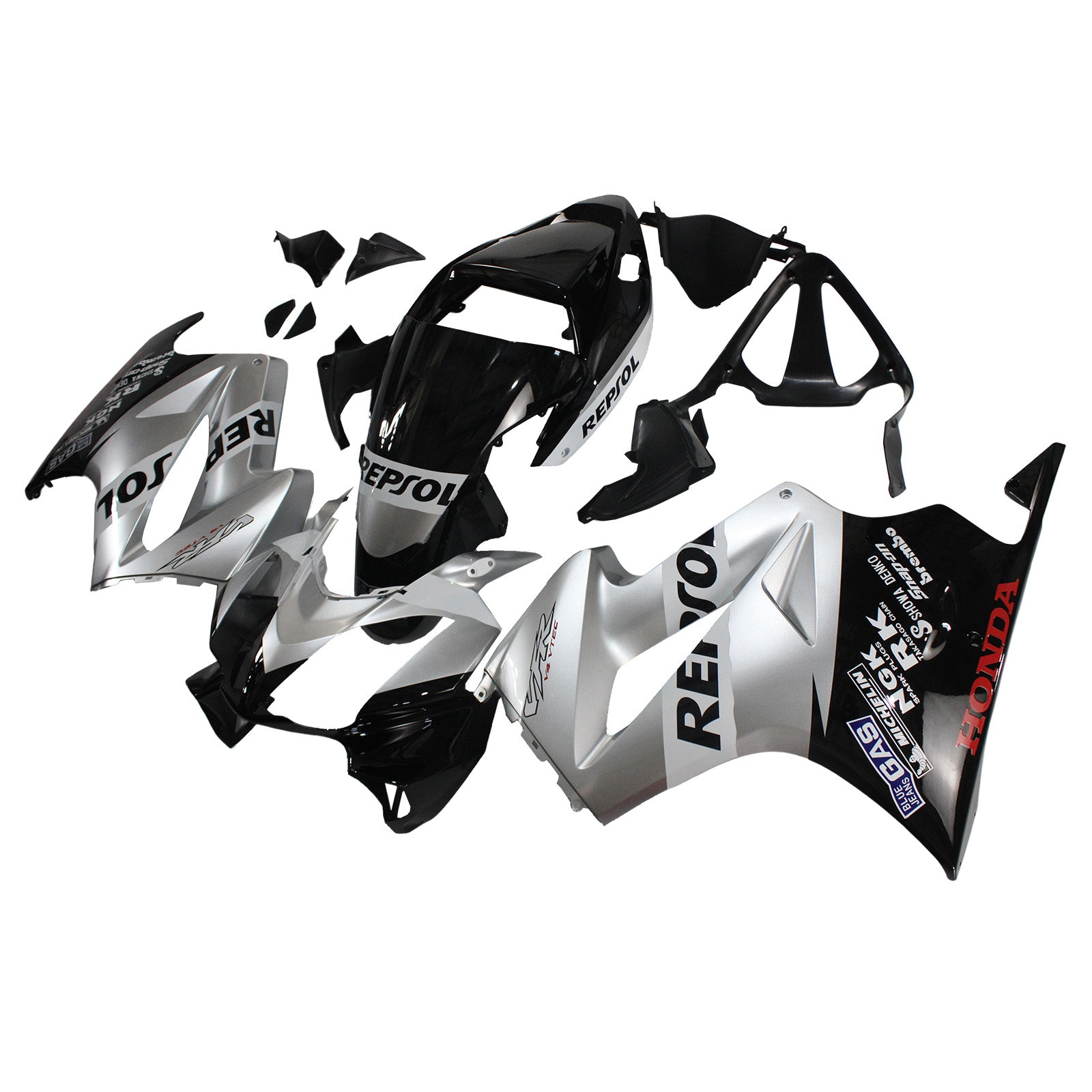 Amotopart 2002-2013 Honda VFR800 Sliver&Black Fairing KIt