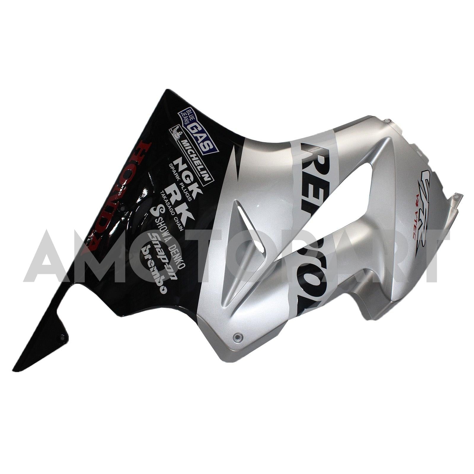 Amotopart 2002-2013 Honda VFR800 KIT de carenado plateado y negro