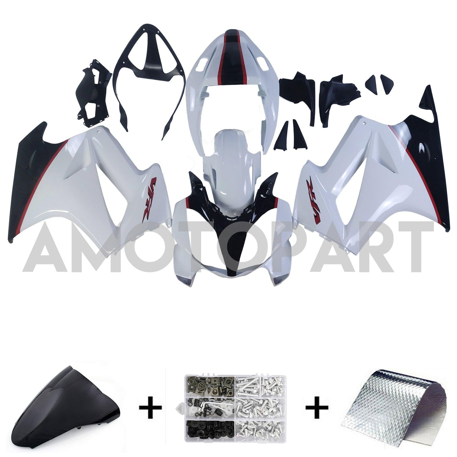 Amotopart 2002-2012 Honda VFR800 White&Black Fairing KIt