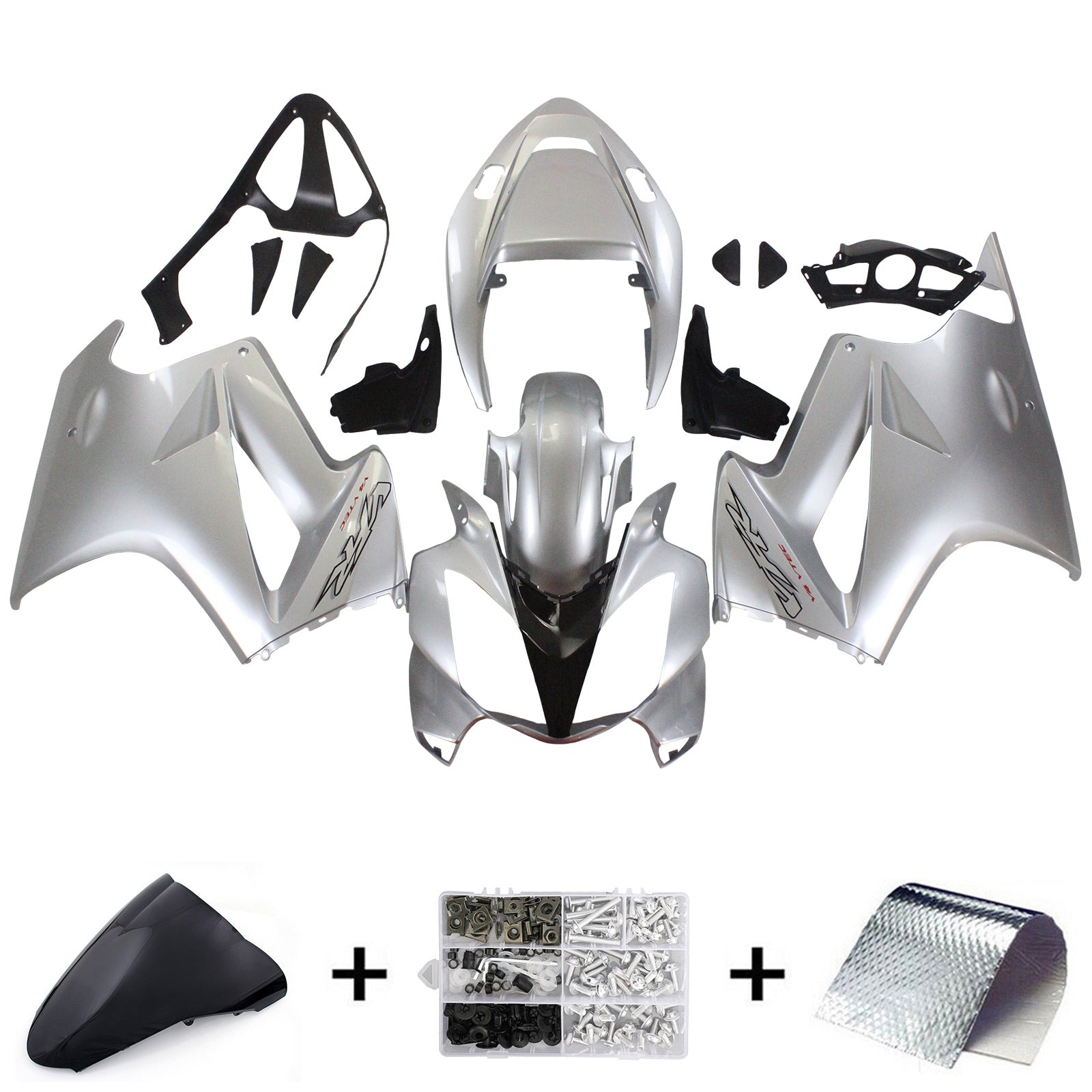 Amotopart 2002-2013 Honda VFR800 Kit de carénage argenté