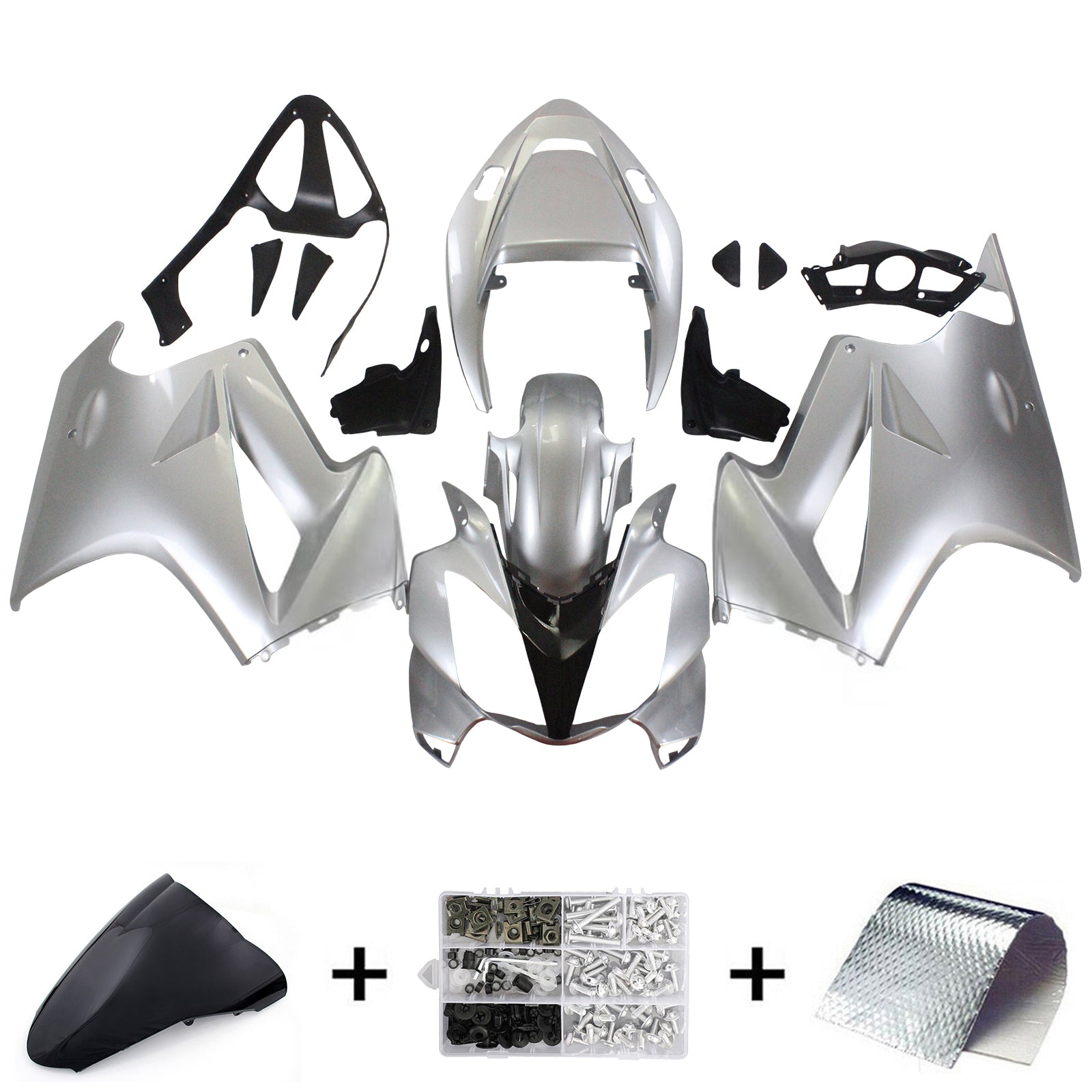Amotopart 2002-2012 Honda VFR800 Sliver Fairing KIt