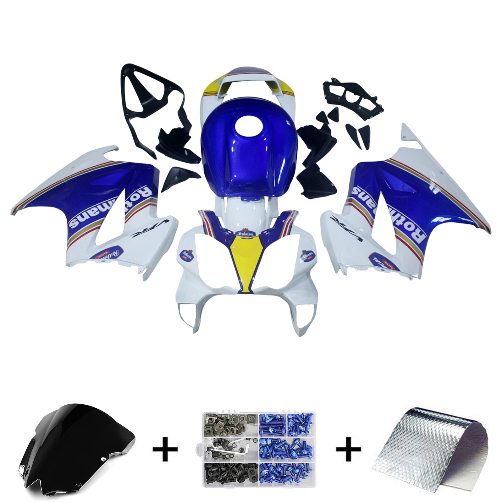 Amotopart 2002-2013 Honda VFR800 Blue & White Style2 Fairing Kit