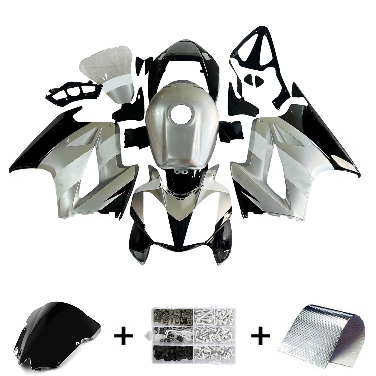 Amotopart 2002-2012 Honda VFR800 Grey&Black Fairing Kit
