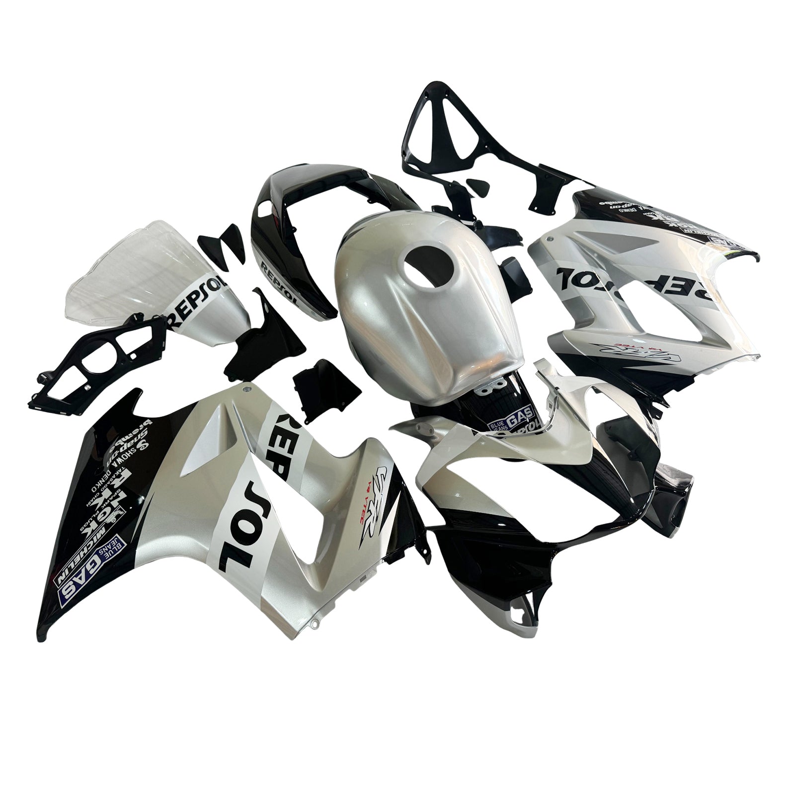 Amotopart 2002-2013 Honda VFR800 Kit de carenado gris y negro