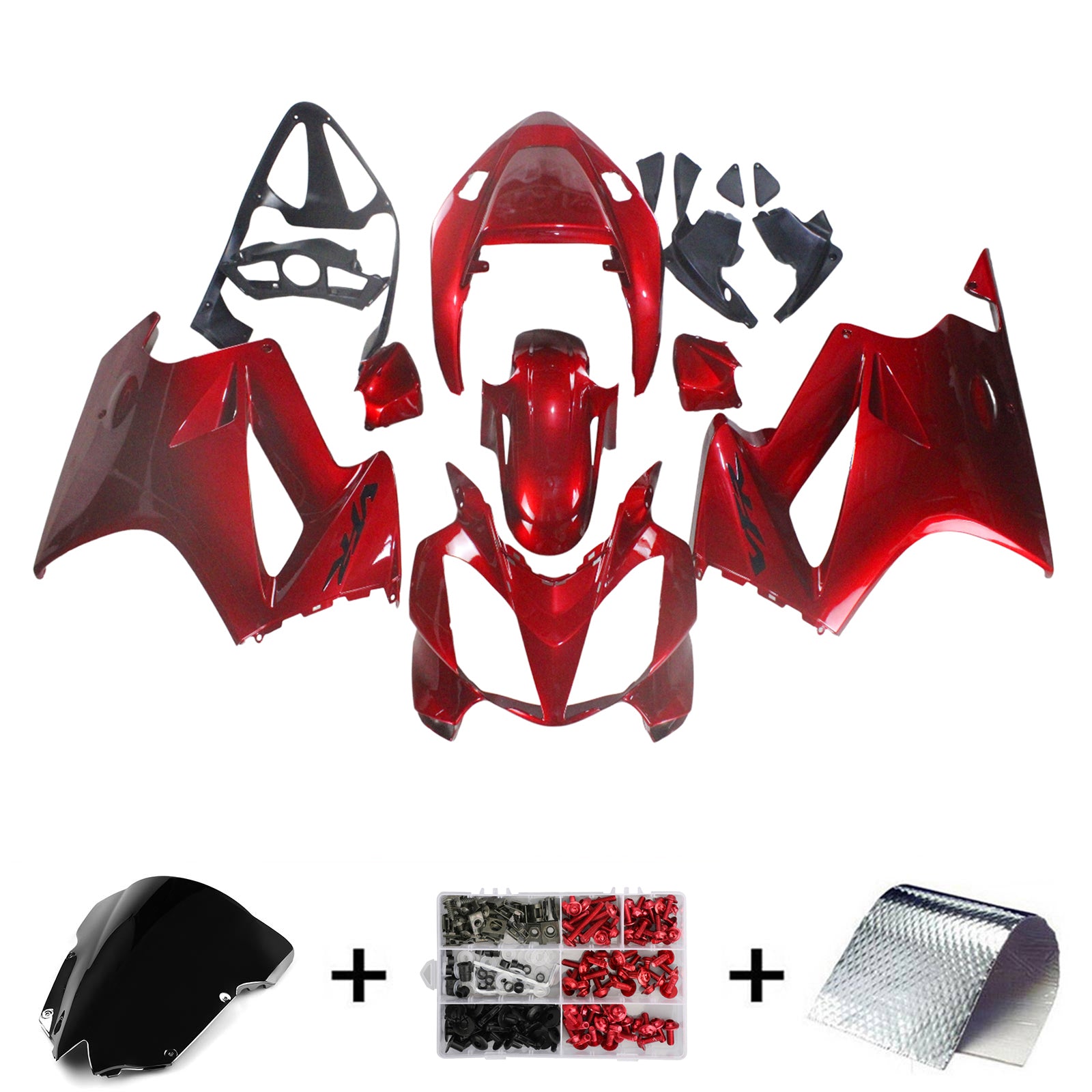 Amotopart 2002-2013 Honda VFR800 Kit de carénage rouge foncé