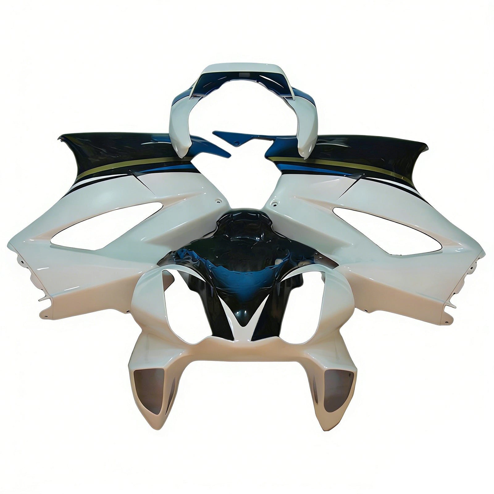 Amotopart 2002-2012 Honda VFR800 White Black Fairing Kit