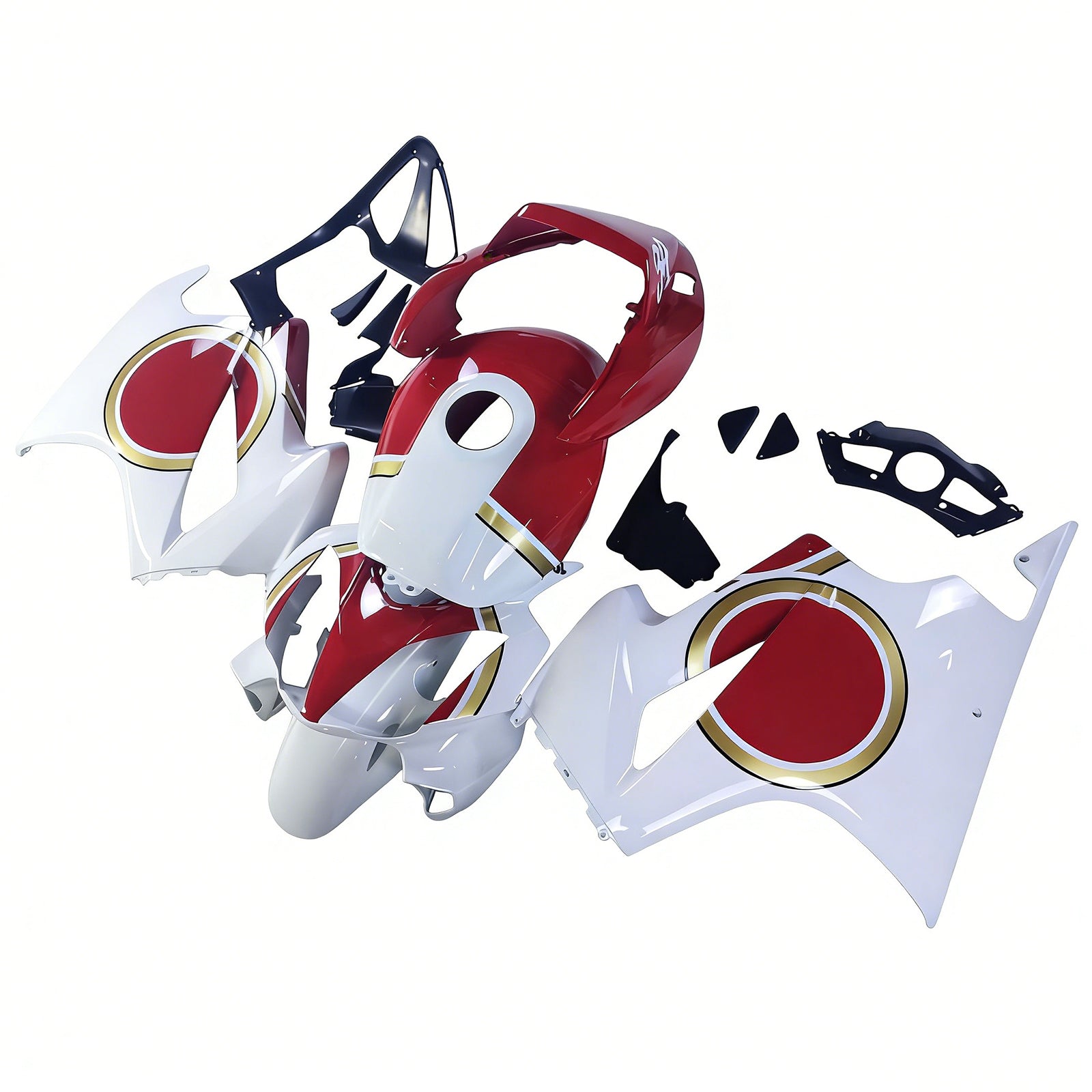 Amotopart 2002-2013 ホンダ VFR800 ホワイト レッド フェアリングキット