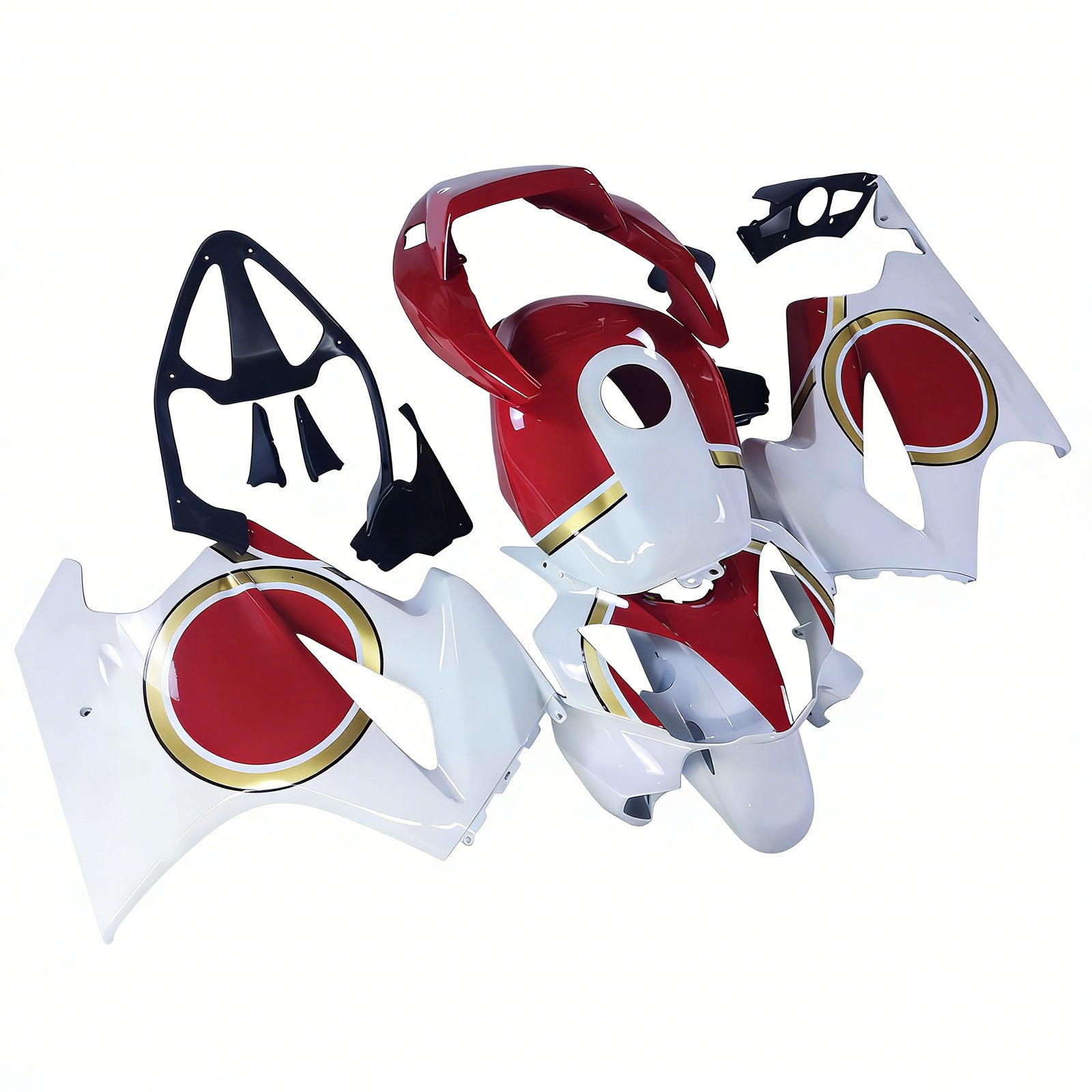 Amotopart 2002-2013 ホンダ VFR800 ホワイト レッド フェアリングキット