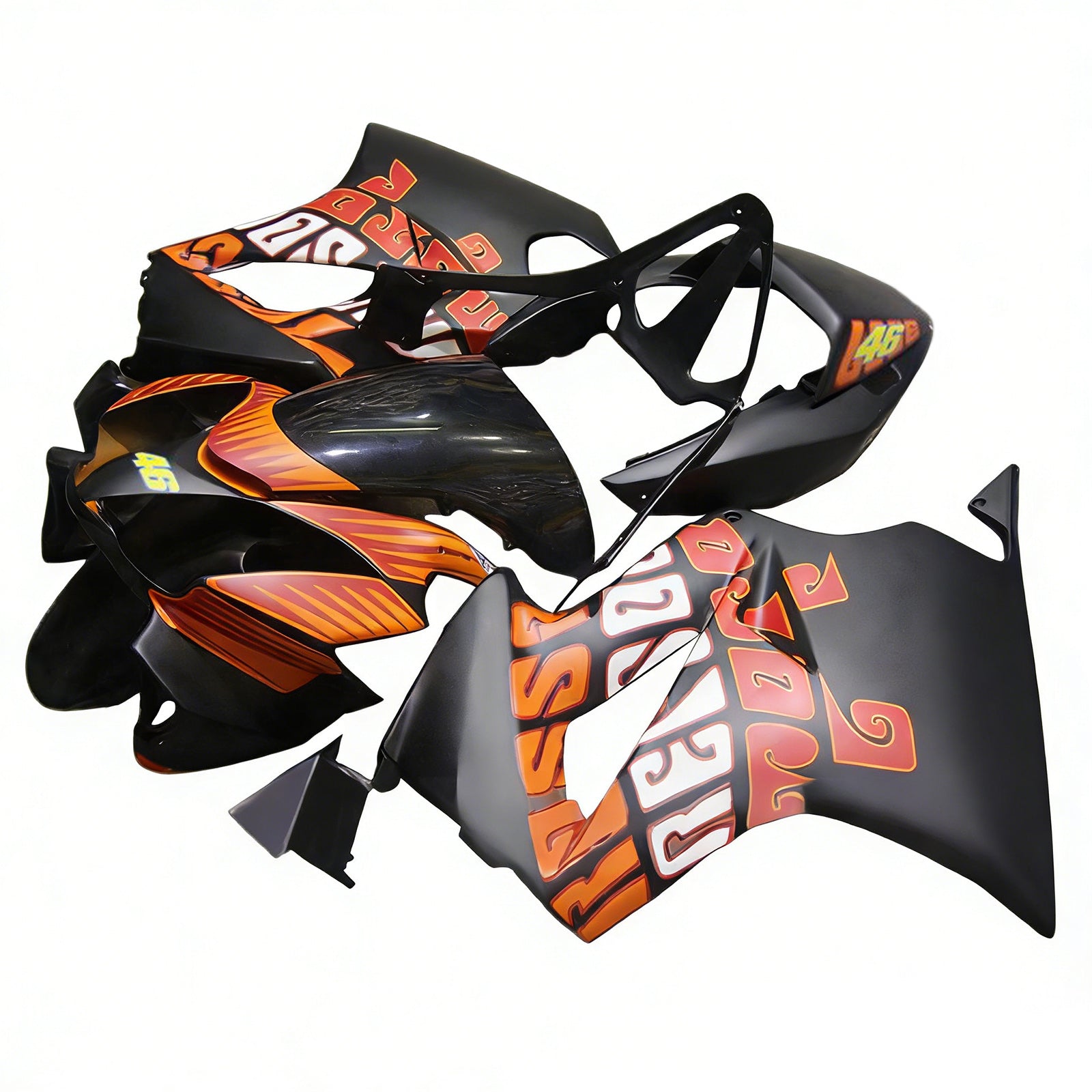 Amotopart 2002-2012 Honda VFR800Black Orange Fairing Kit