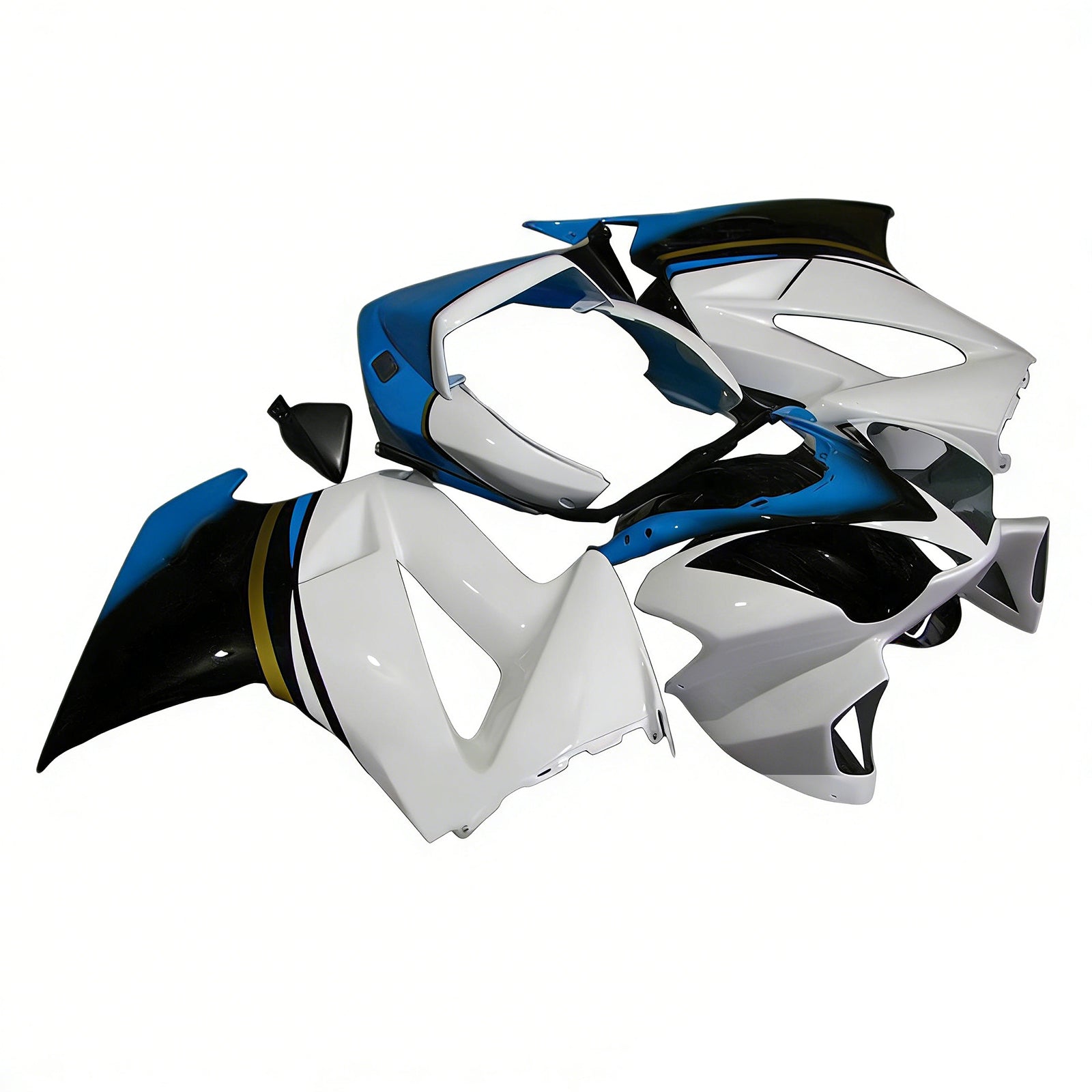 Amotopart 2002-2012 Honda VFR800 White Black Blue Fairing Kit
