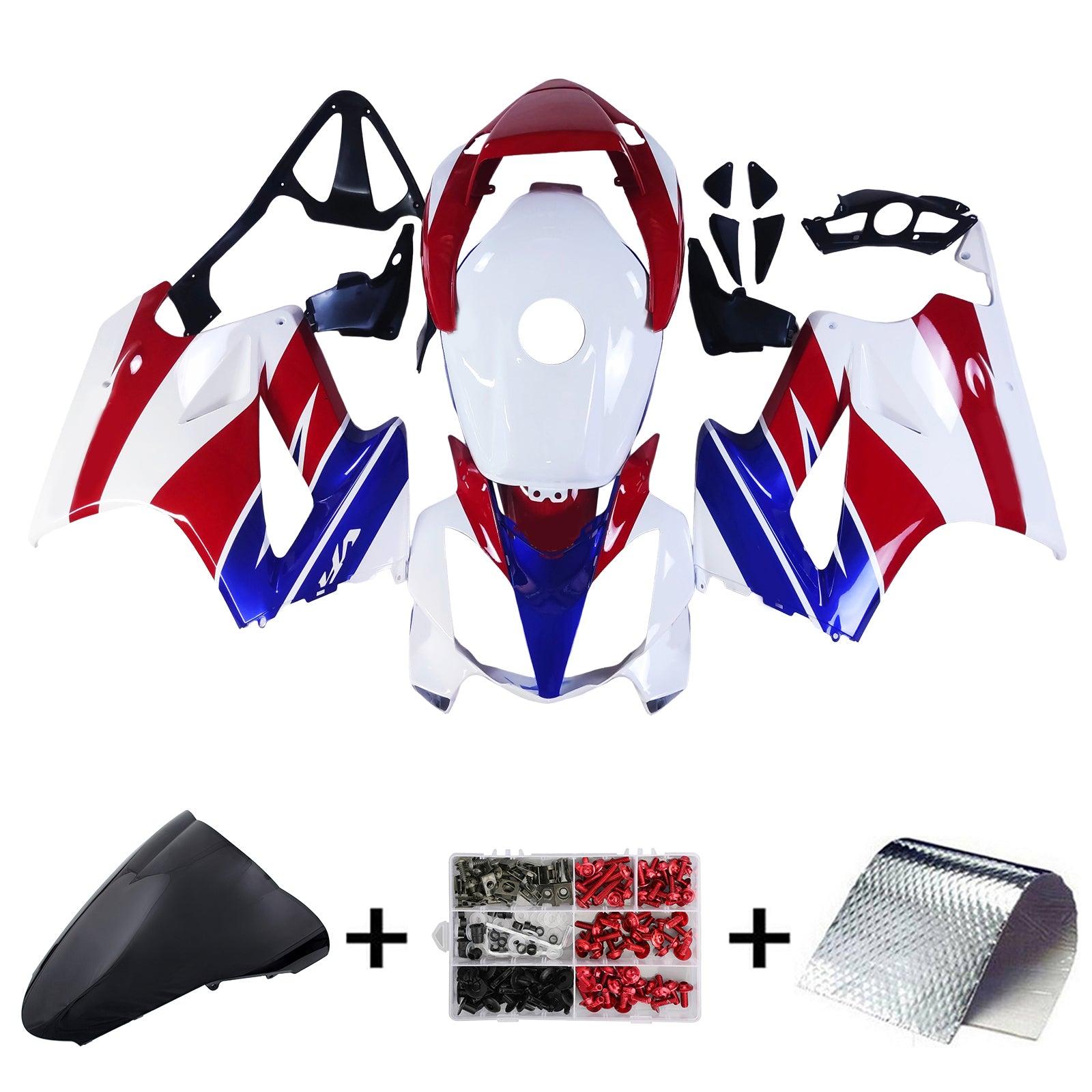 Amotopart 2002-2012 Honda VFR800White Red Black Blue Fairing Kit