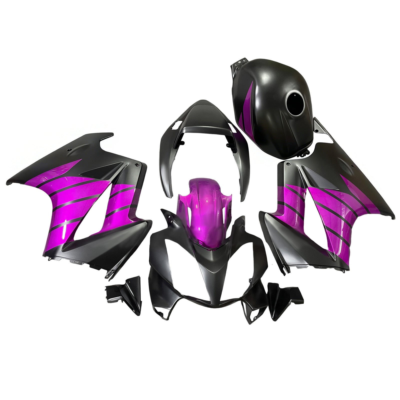 Amotopart 2002-2012 Honda VFR800 Purple Black Fairing Kit