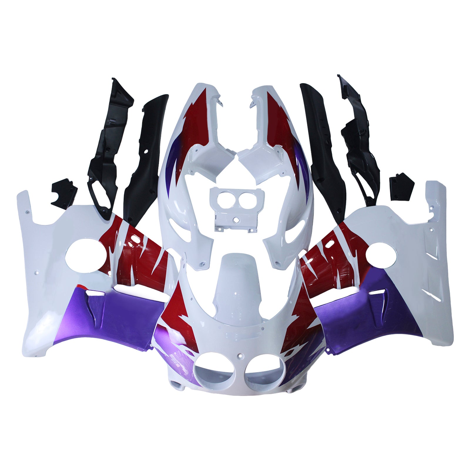 Amotopart 1990-1998 Honda CBR250RR MC22 Carena bianca con kit blu