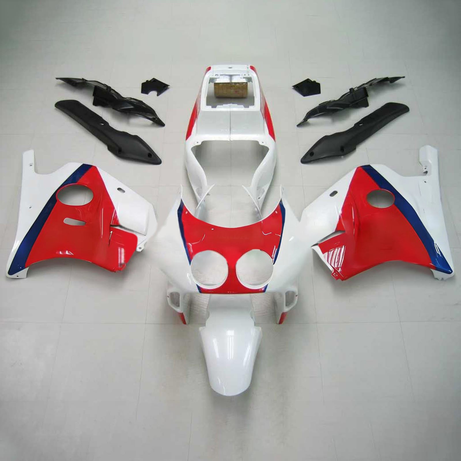 Amotopart Carena rossa per Honda CBR250RR MC22 1990-1998&WKit bianco