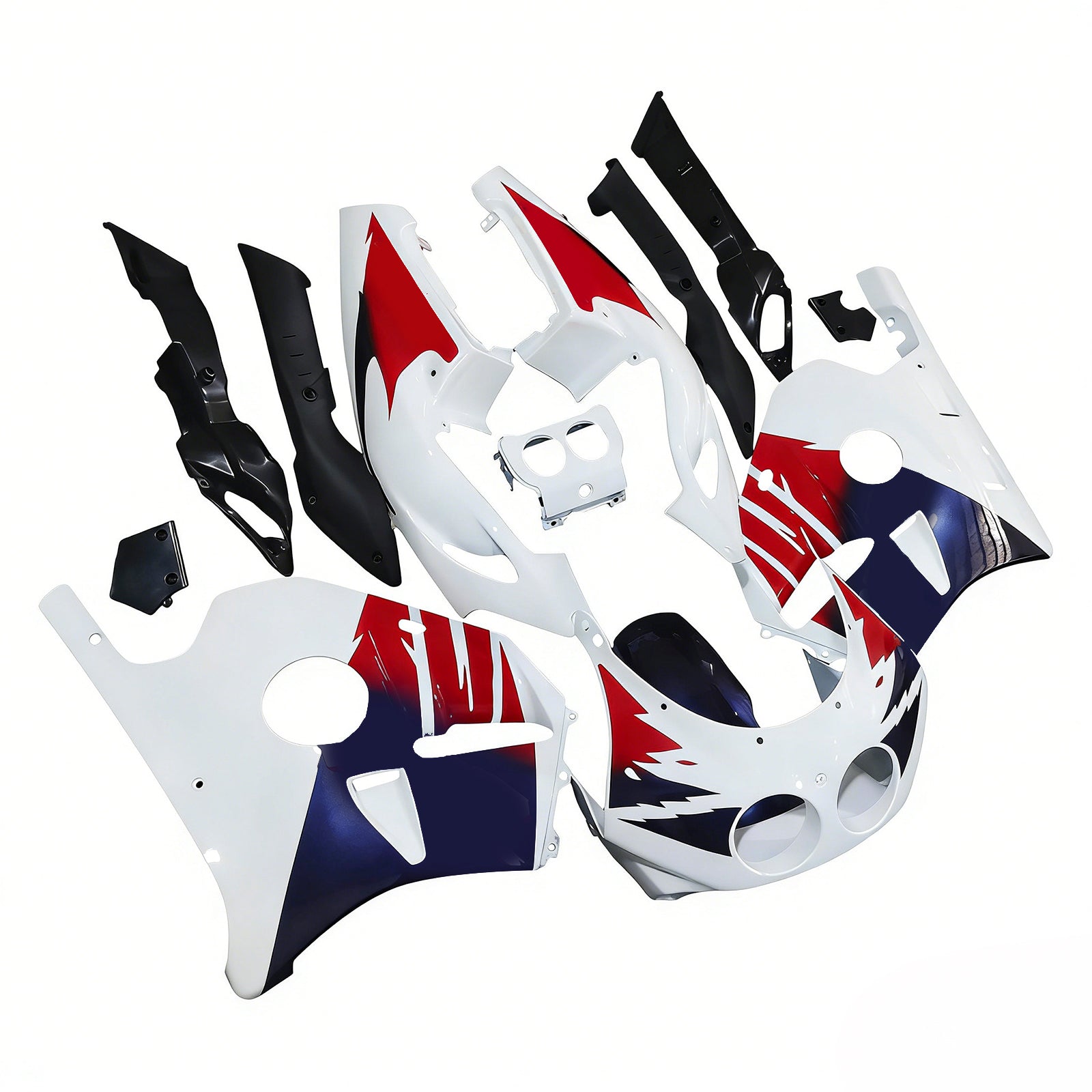 Amotopart 1990-1998 CBR250RR MC22 Honda Rot&Blue Style2 Verkleidungssatz