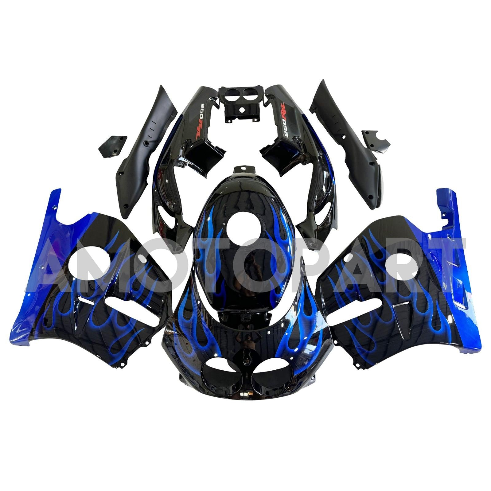 Amotopart 1990-1998 Kit carena Honda CBR250RR MC22 nero blu